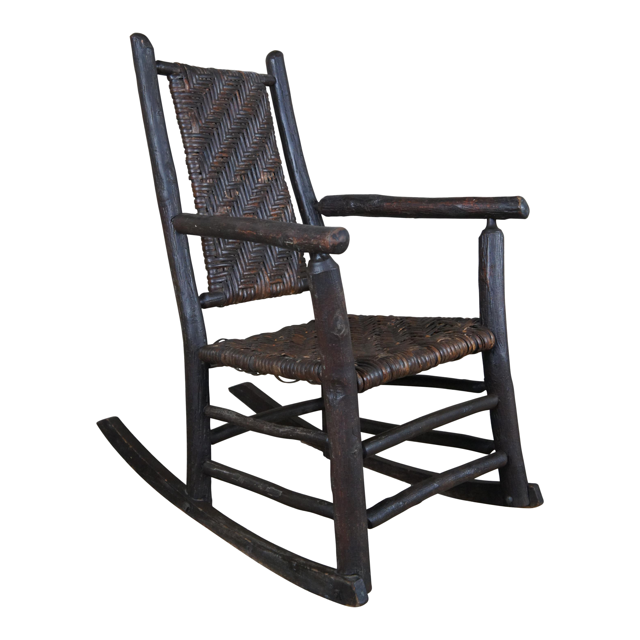 1930s Old Hickory Furniture Rocking Arm Chair No. 21 Rocker Adirondack