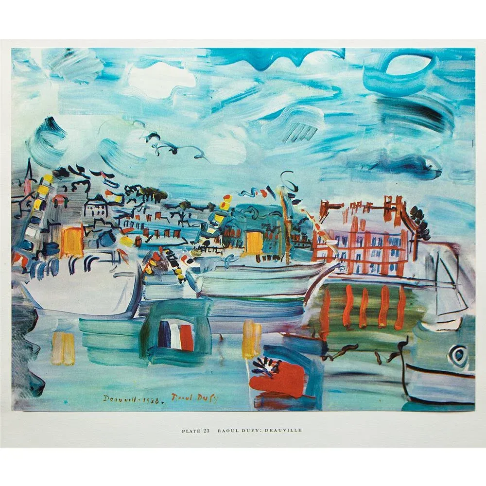 Dufy、Port at Deauville、希少画集画、新品額付