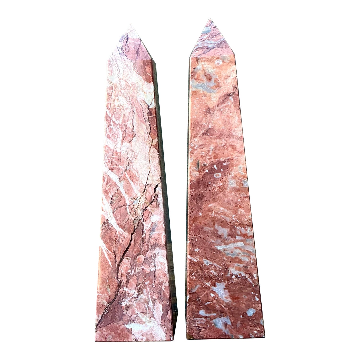 Vintage Minimalist Stone Obelisks - A Pair