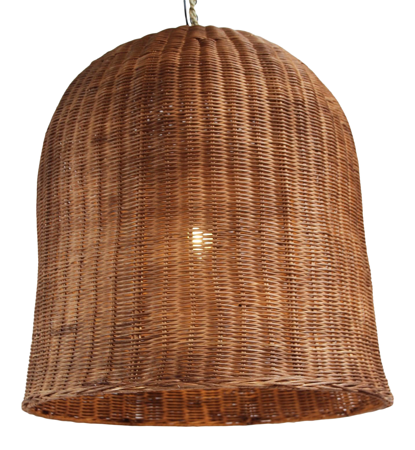 Coffee Stain Wicker Dome Lantern Xl Chairish