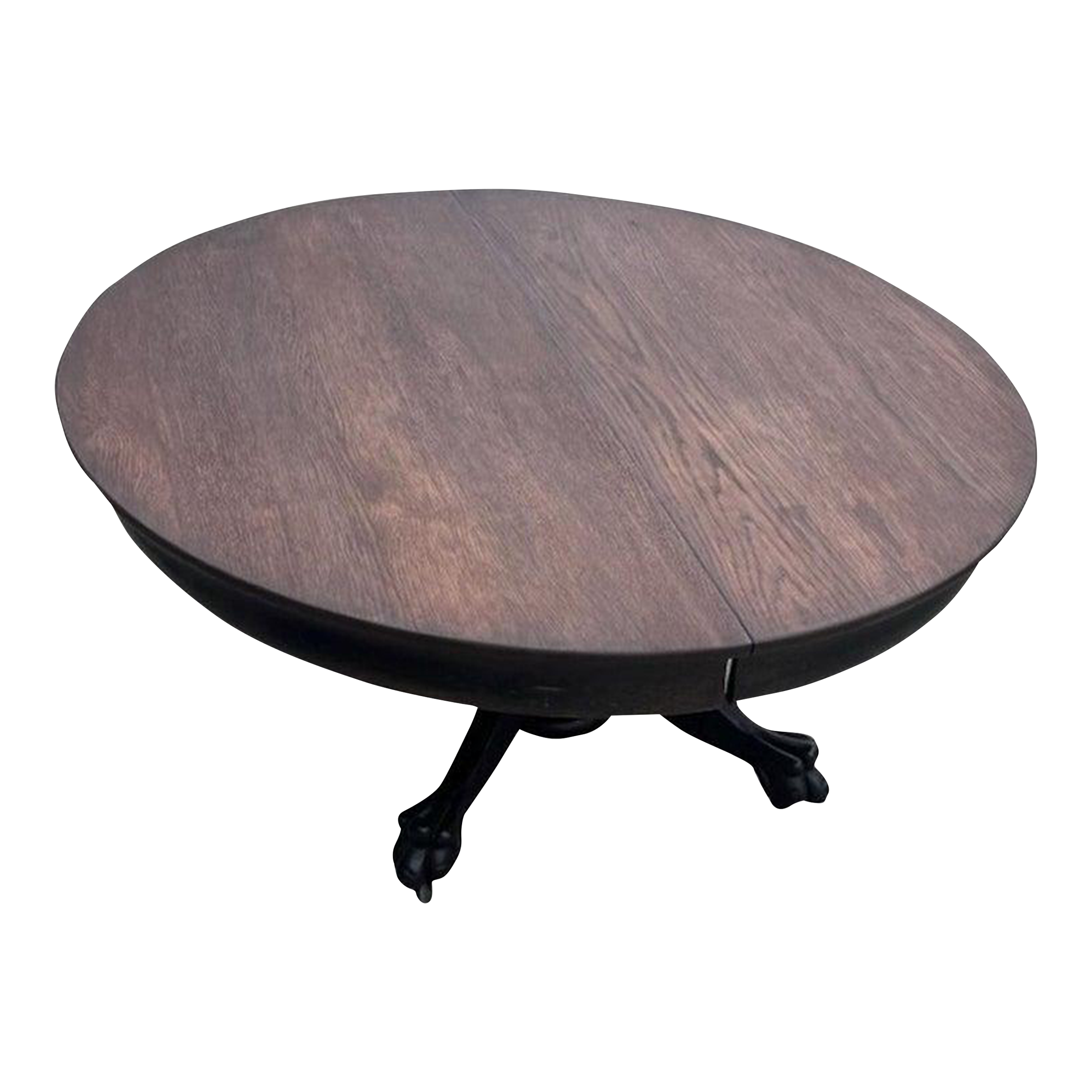 19th Century Original Black Painted Claw Foot Pedestal Coffee Table