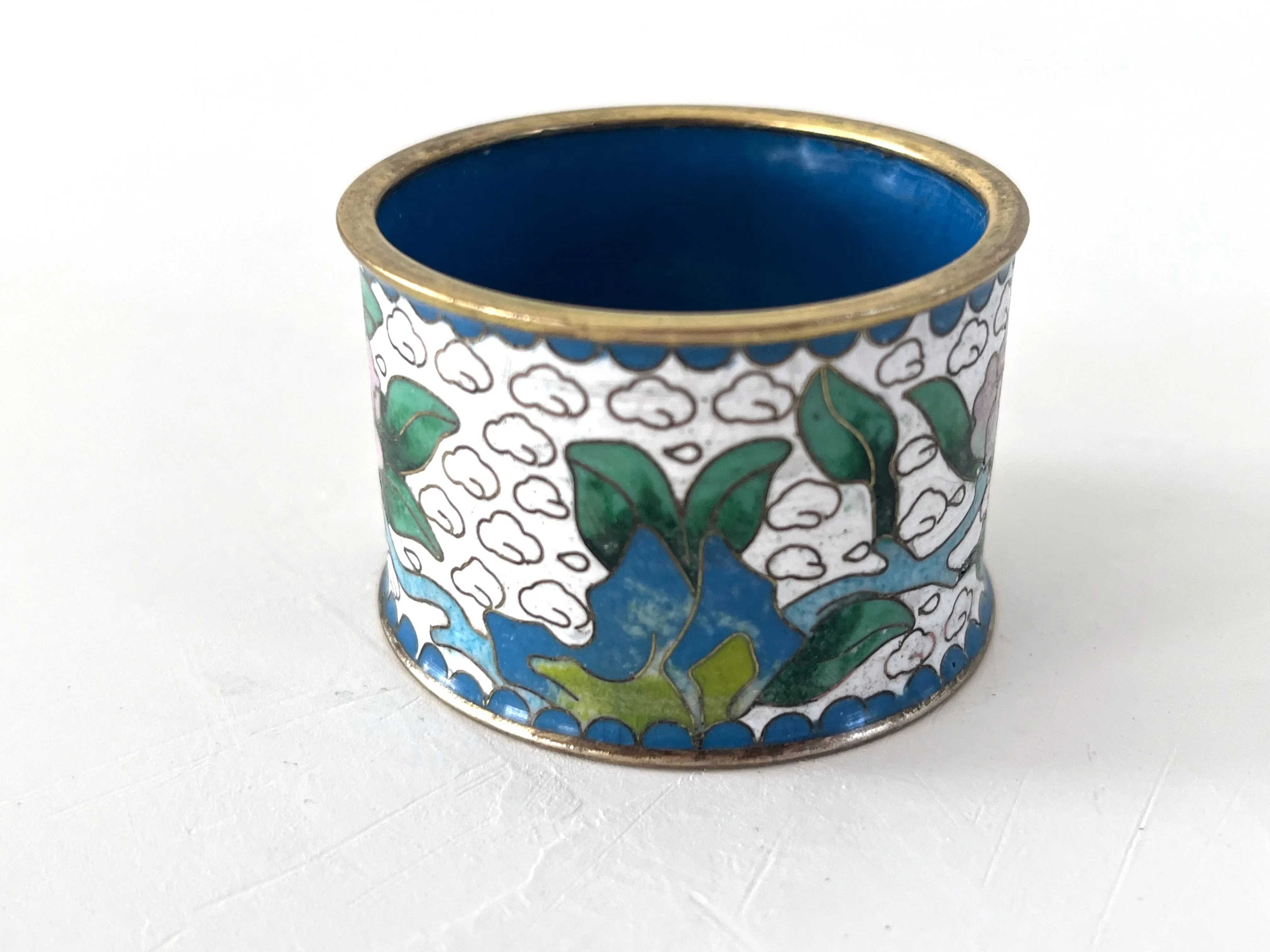 Vintage Cloisonné Napkin Rings, Set 6