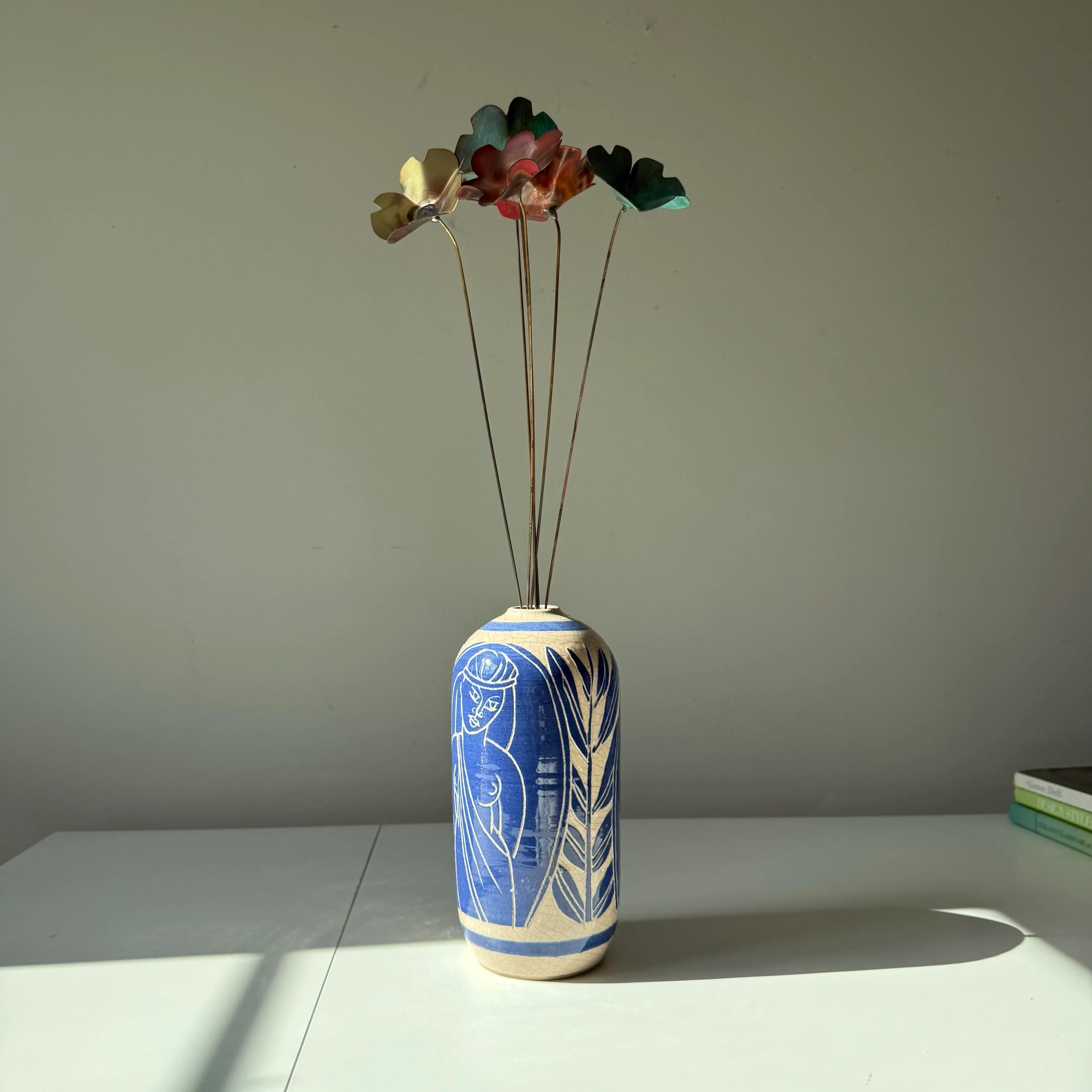 1990s Sgraffito Vase