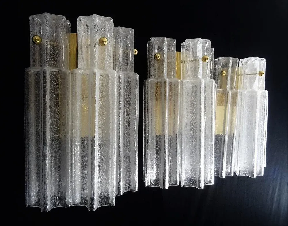 Large Wall Lamps from Glashütte Limburg, 1960s, Set of 3