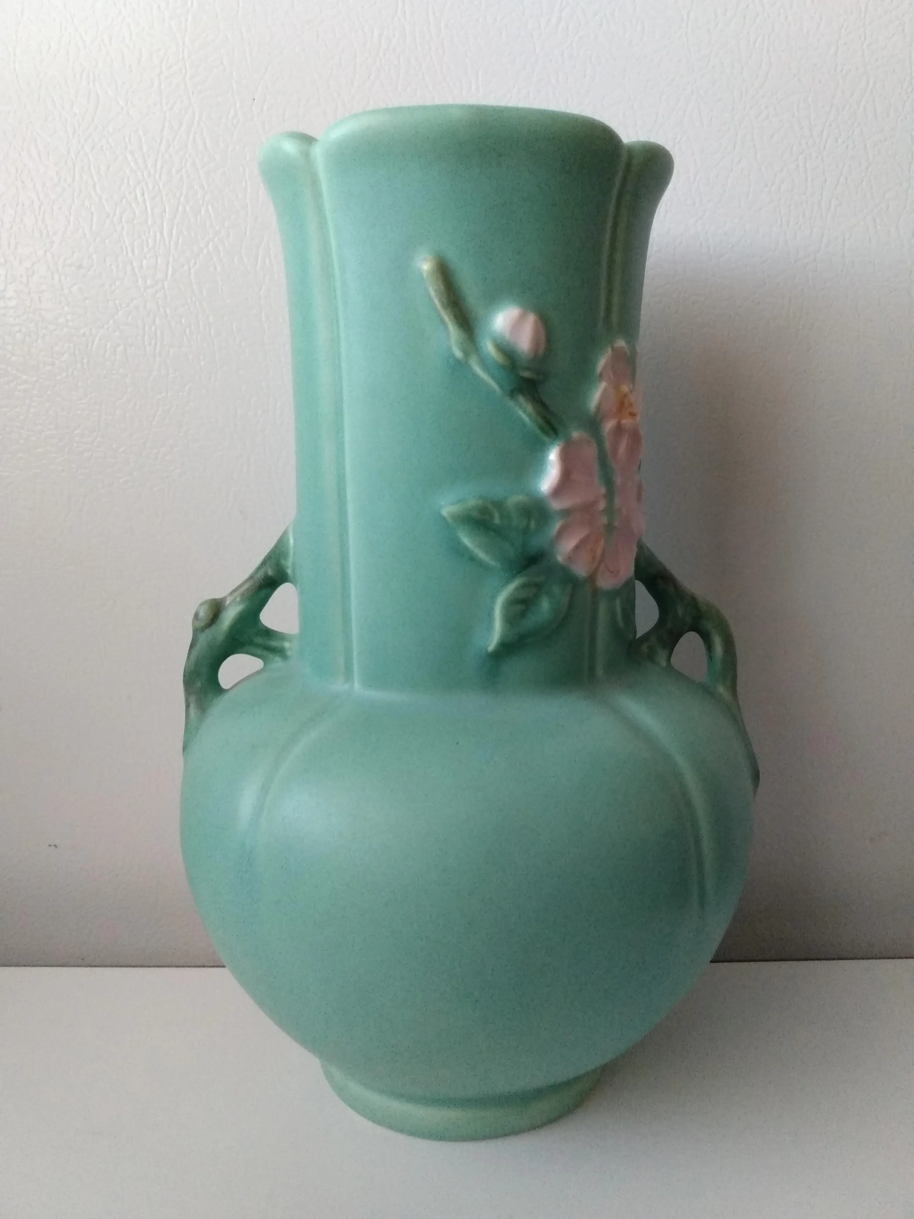 1930's Wild Rose Pattern Vase by Weller Pottery | Chairish