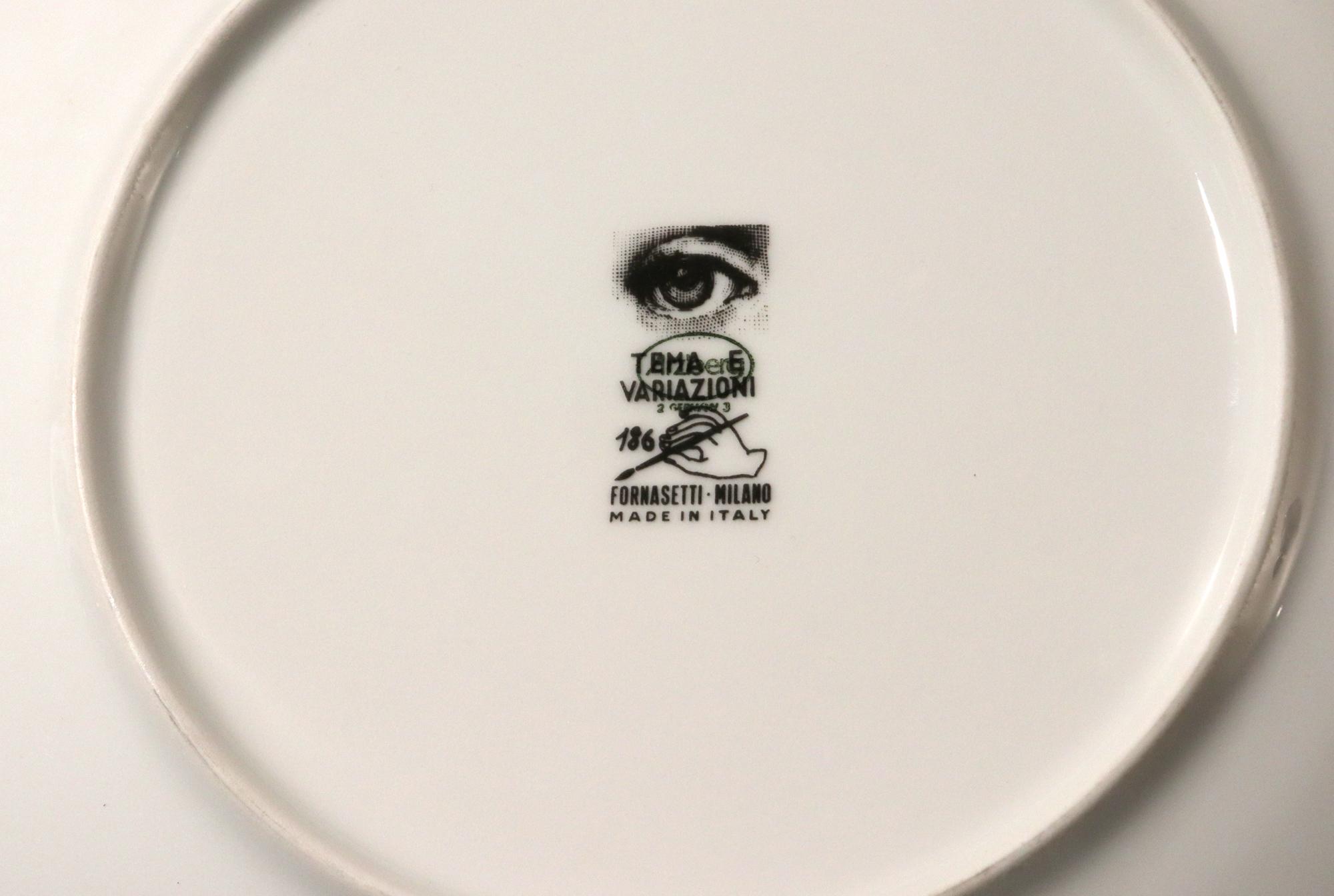 Fornasetti Porcelain Themes & Variation Plate, Number 186