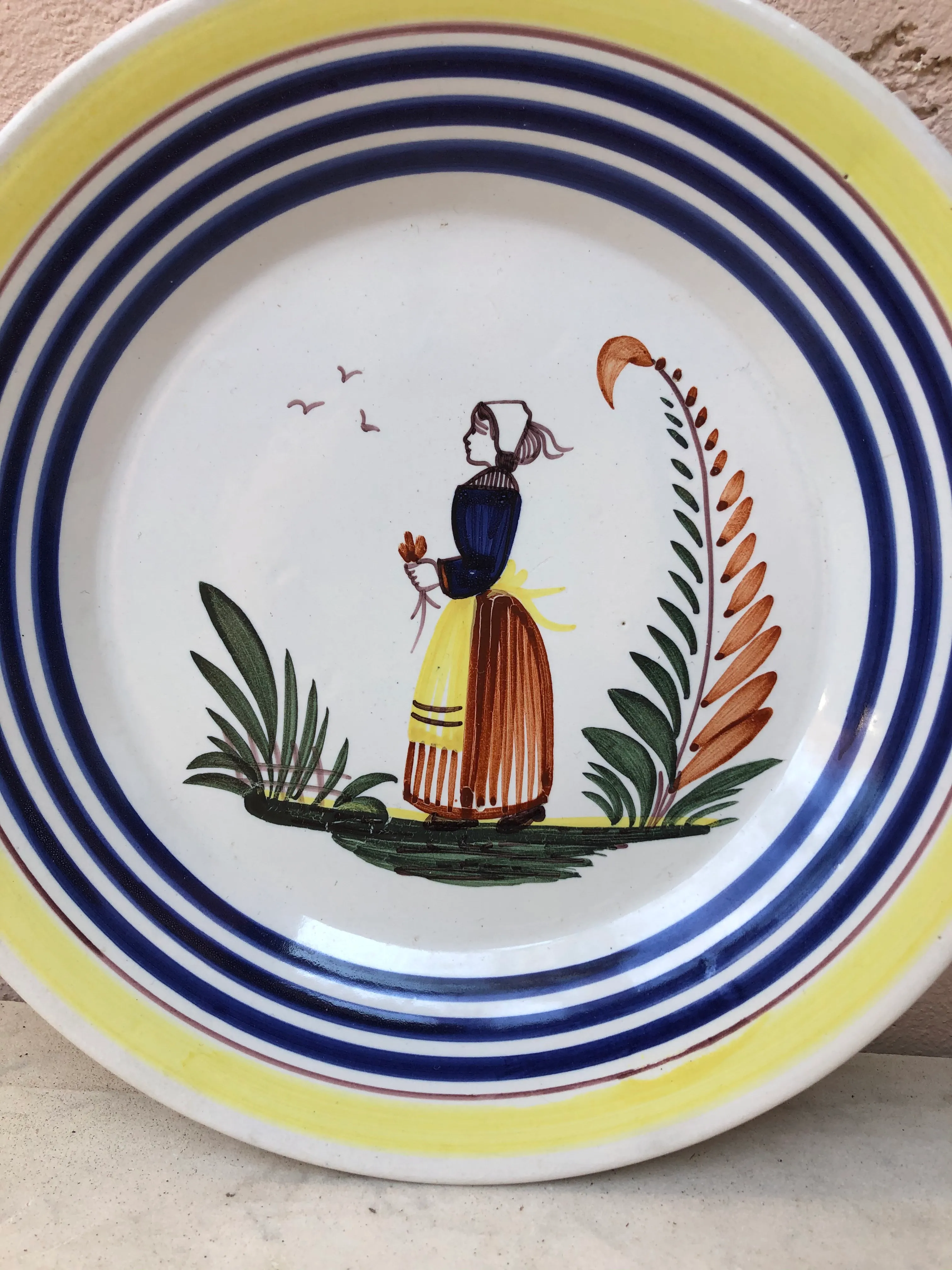 French Faience Plate Henriot Quimper, Circa 1930 | Chairish