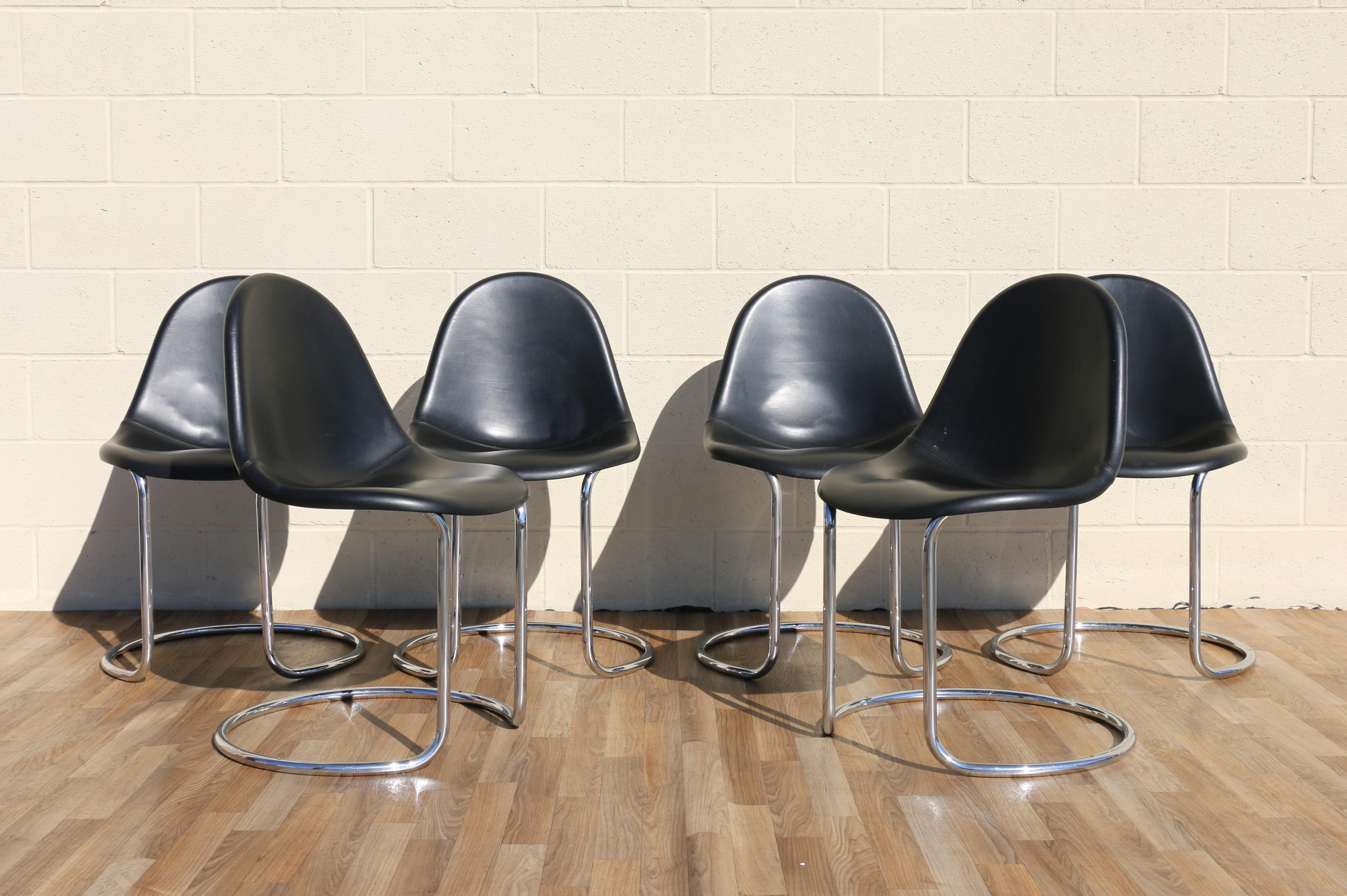 Set of Six “Maia” Dining Chairs by Giotto Stoppino for Bernini