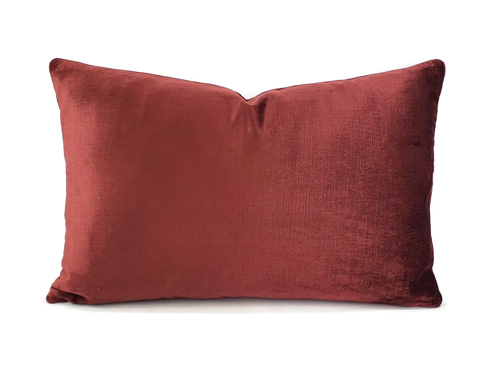 Contemporary Solid Burgundy Red Velvet Lumbar Pillow Cover Chairish