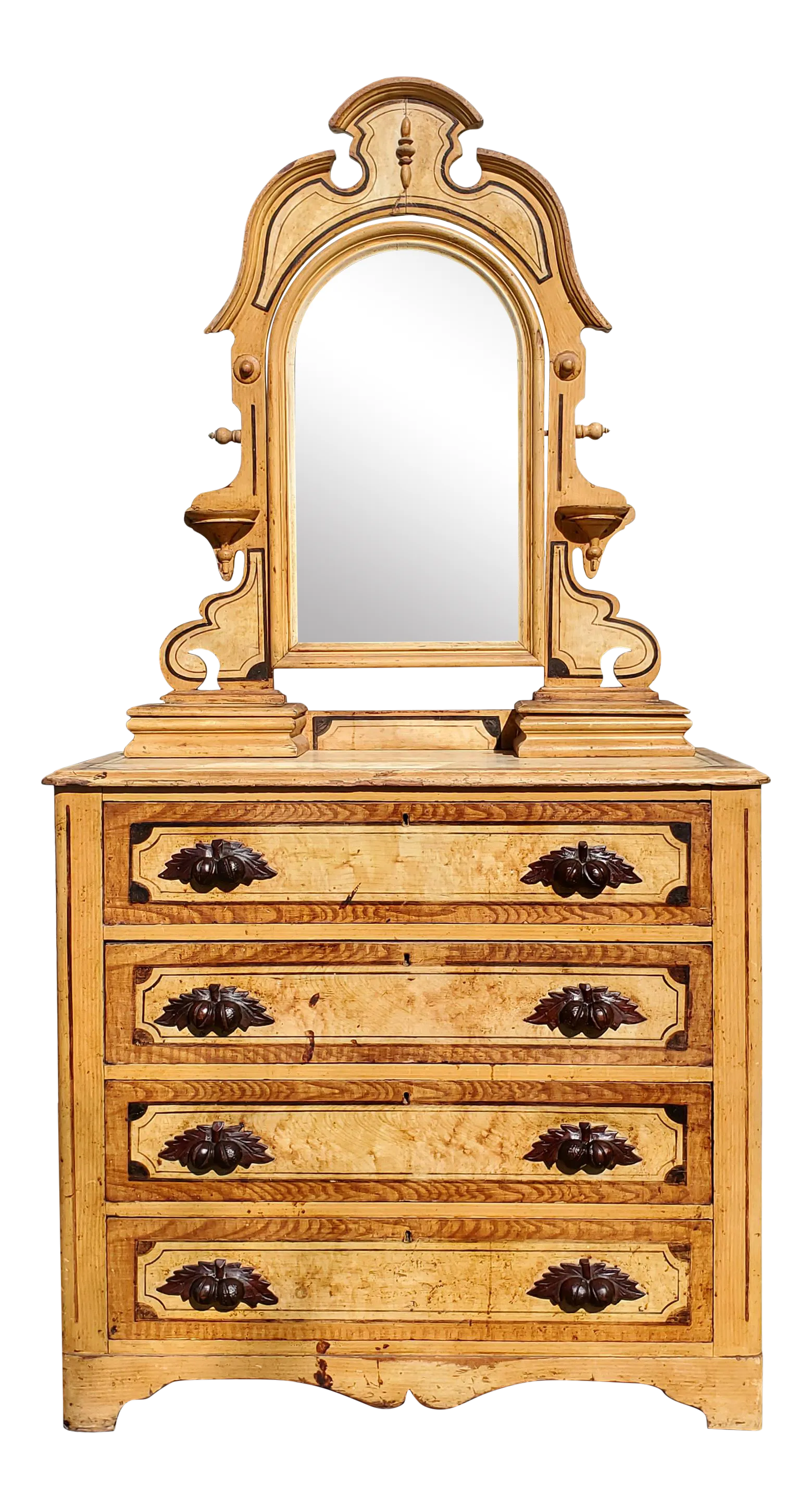 antique dresser with mirror Bowfront and  Blue Hen Antique Victorian Walnut Mirrored Vanity