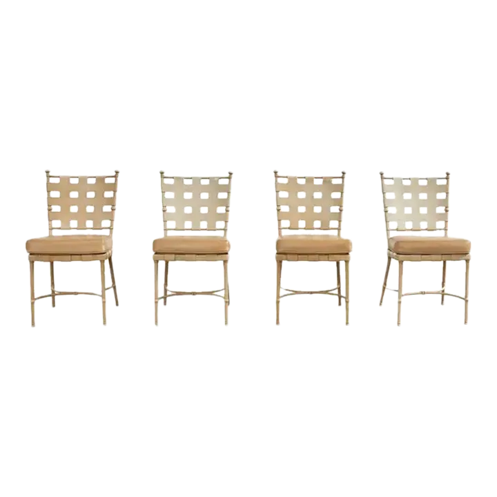 Set of Four Brown Jordan Neoclassical Style Garden Dining Chairs Chairish