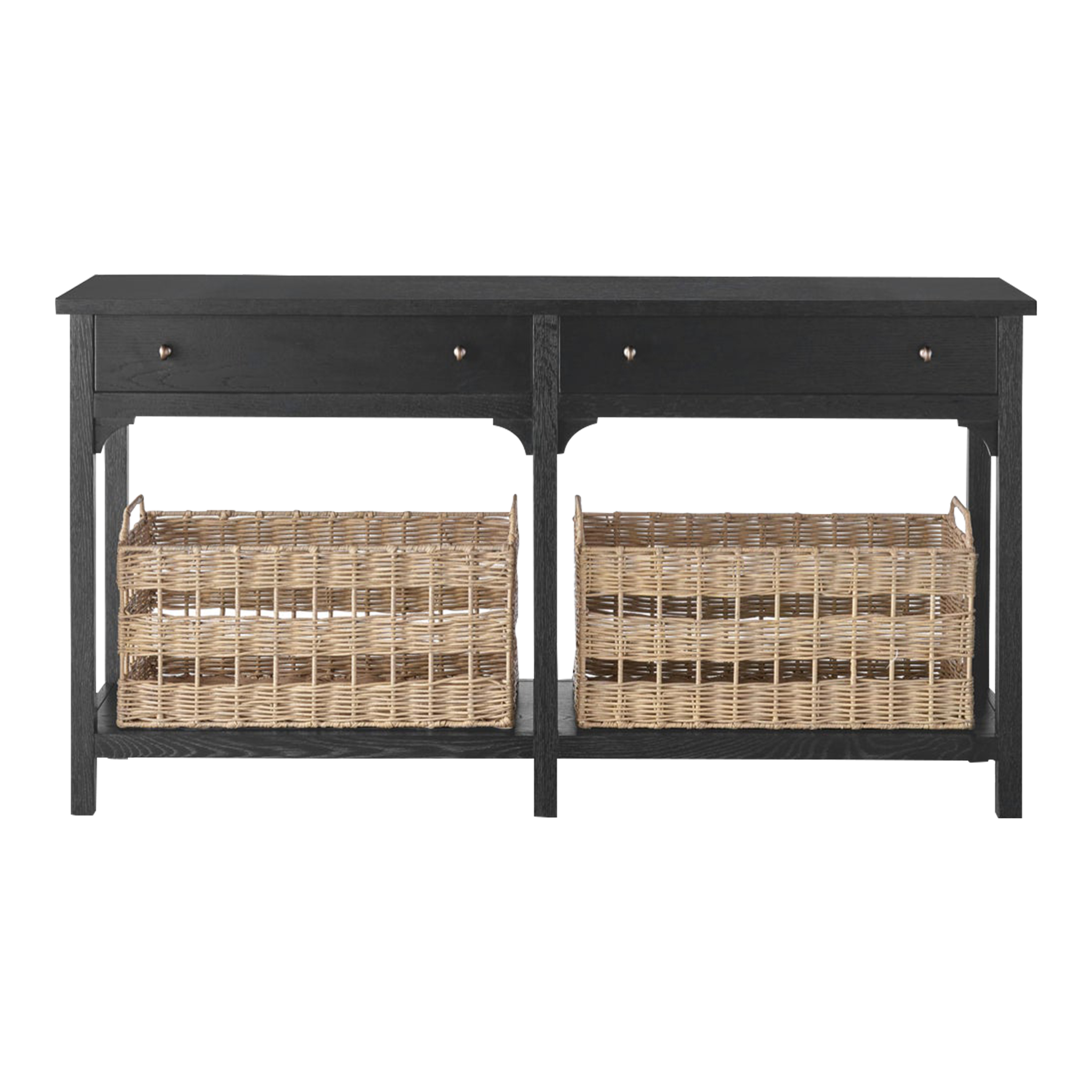 Contemporary Kinsley Wood Console Table, Charcoal Chairish