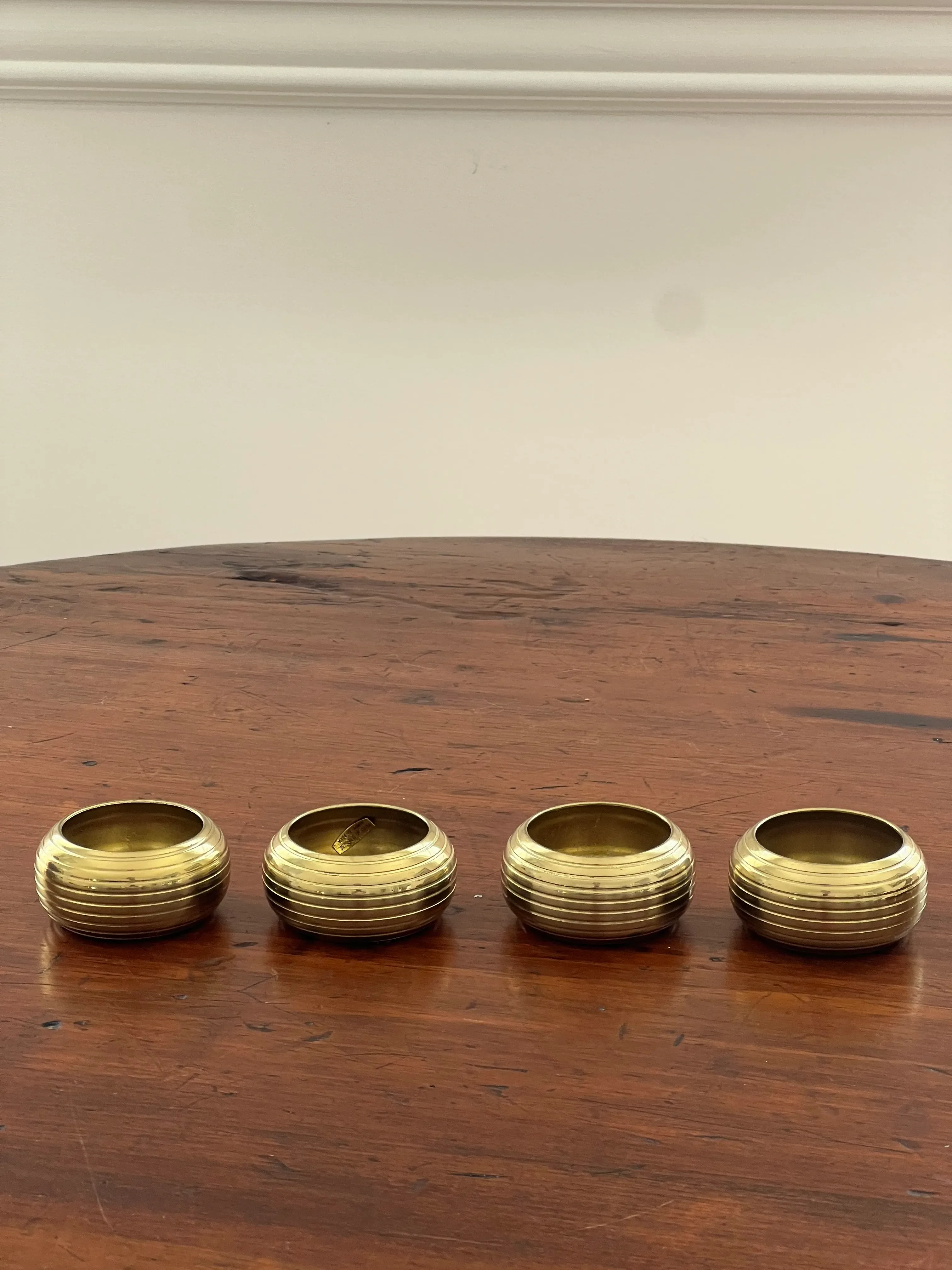 Mid 20th Century Solid Brass Napkin Rings- Set of 12