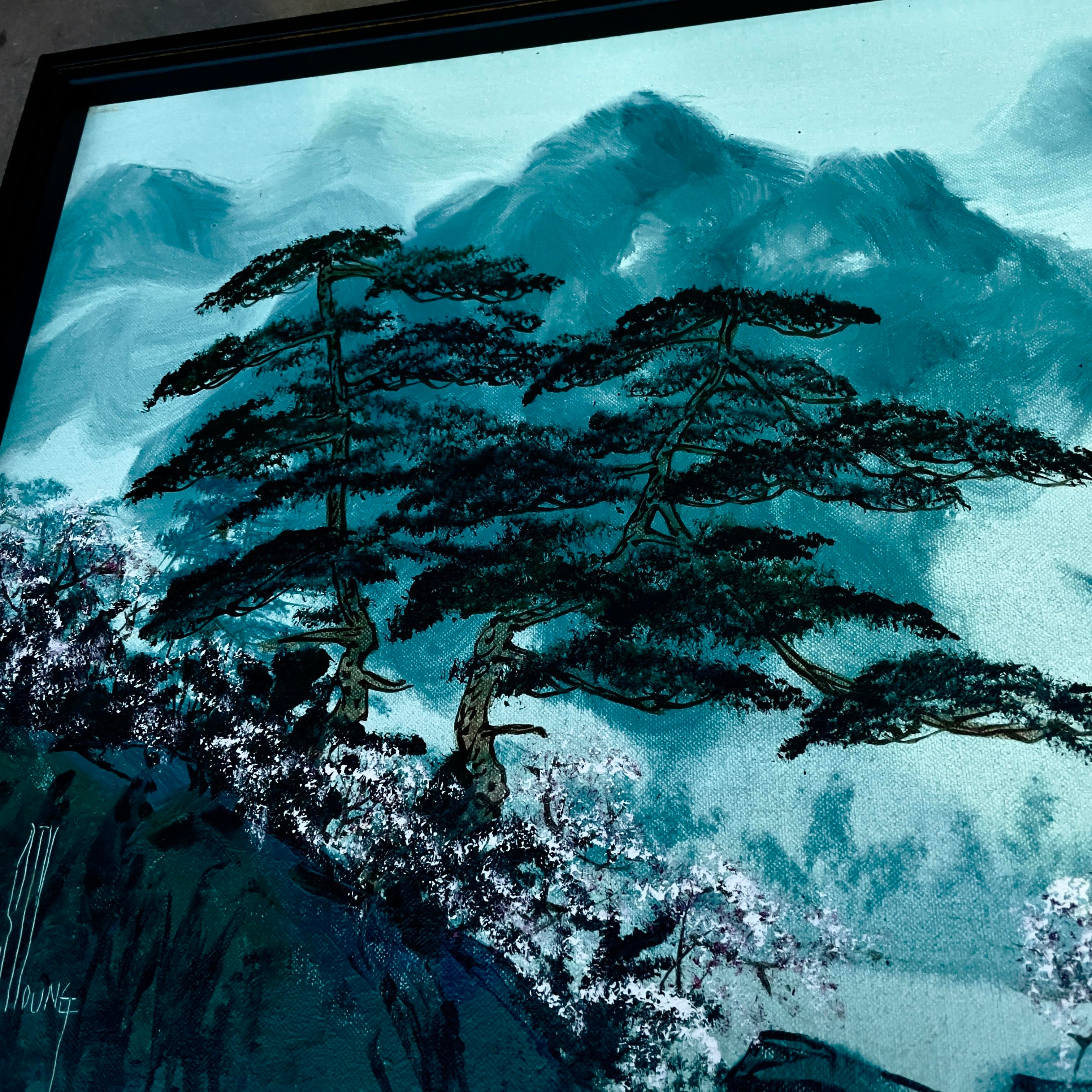 Vintage S T Young (Shu Tao Yang in Chinese) Oil Painting Signed