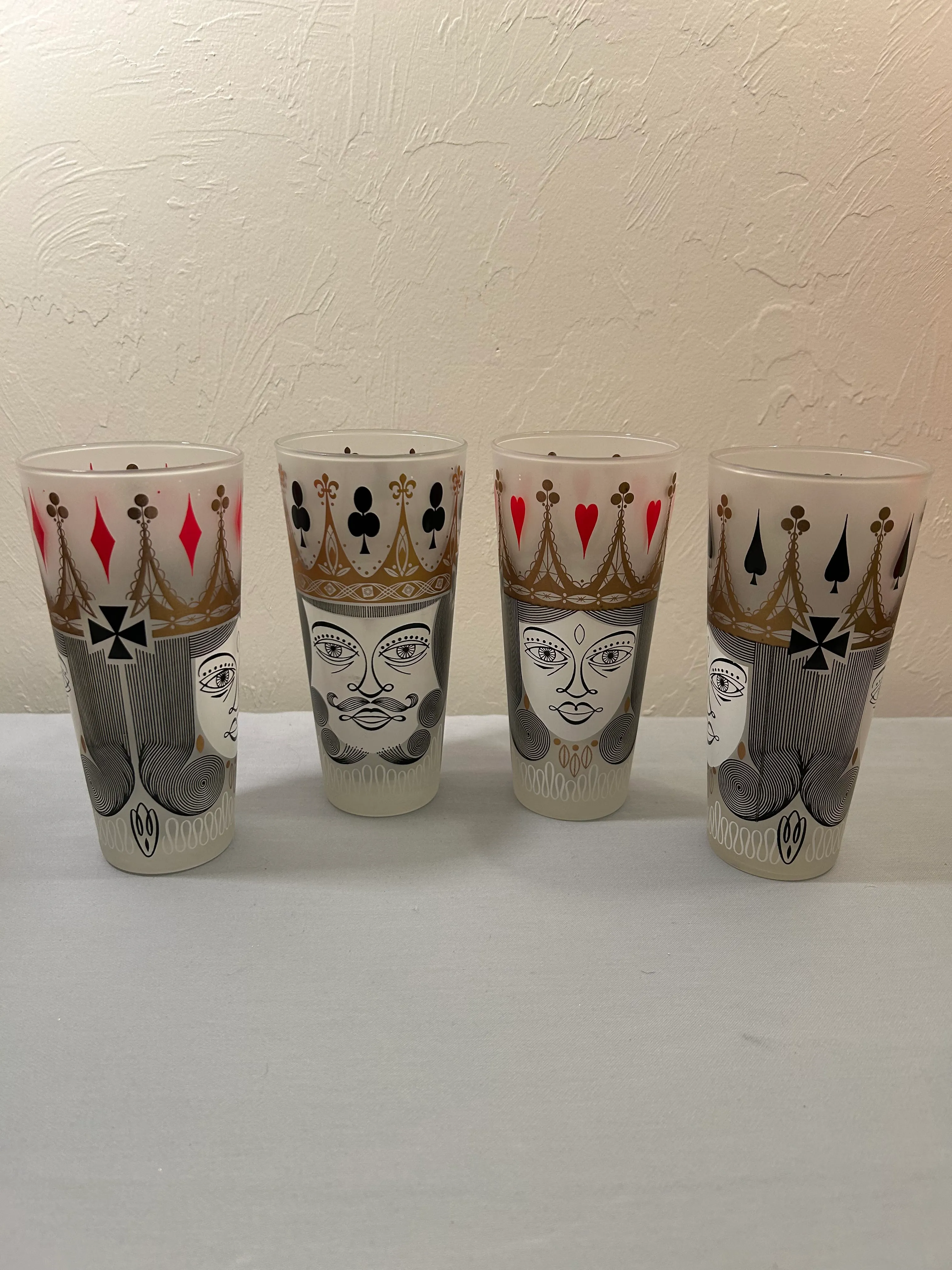 1960s Libbey King and Queen Tumblers- Set of 4