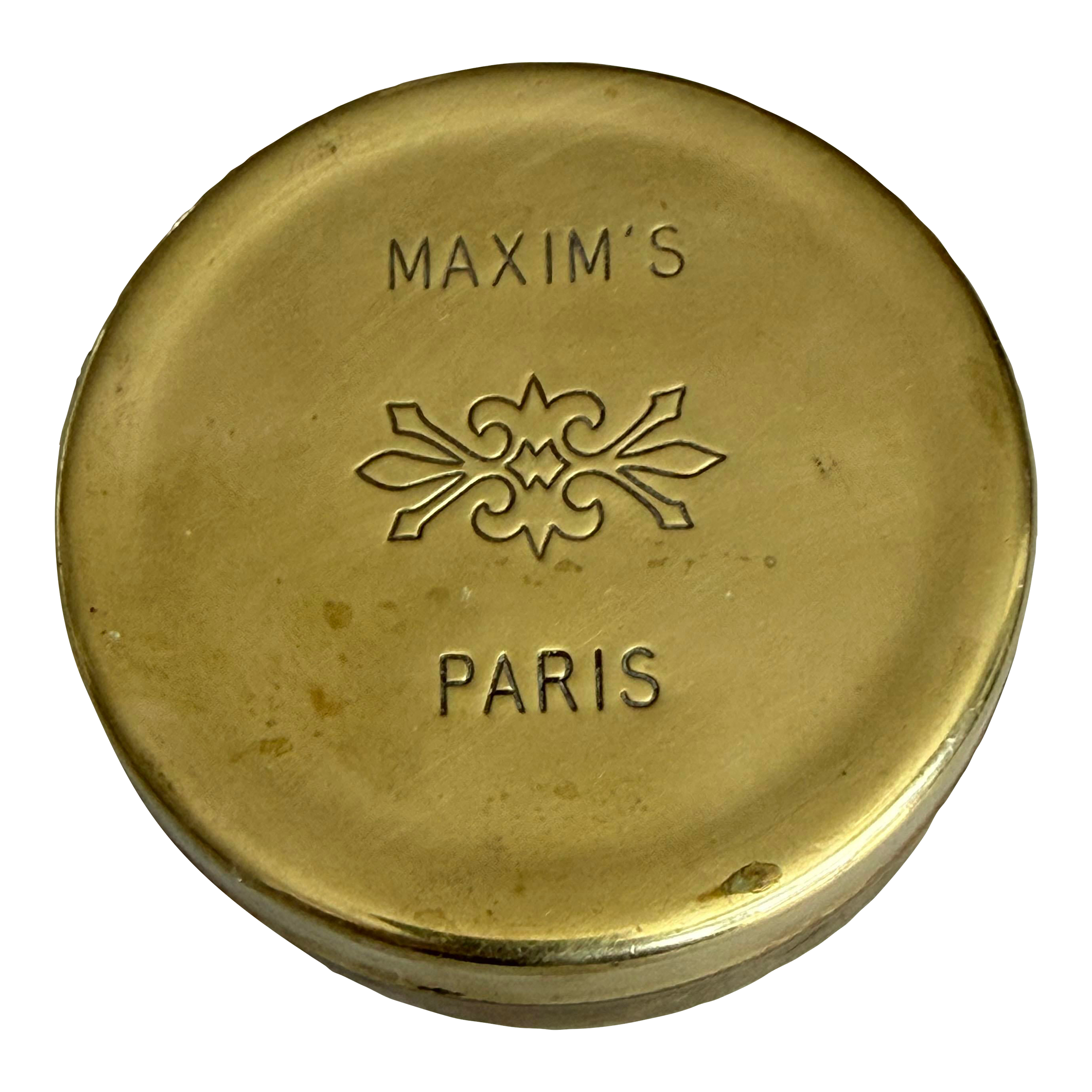 Maxim\'s Paris Restaurant Brass Round Lidded Box