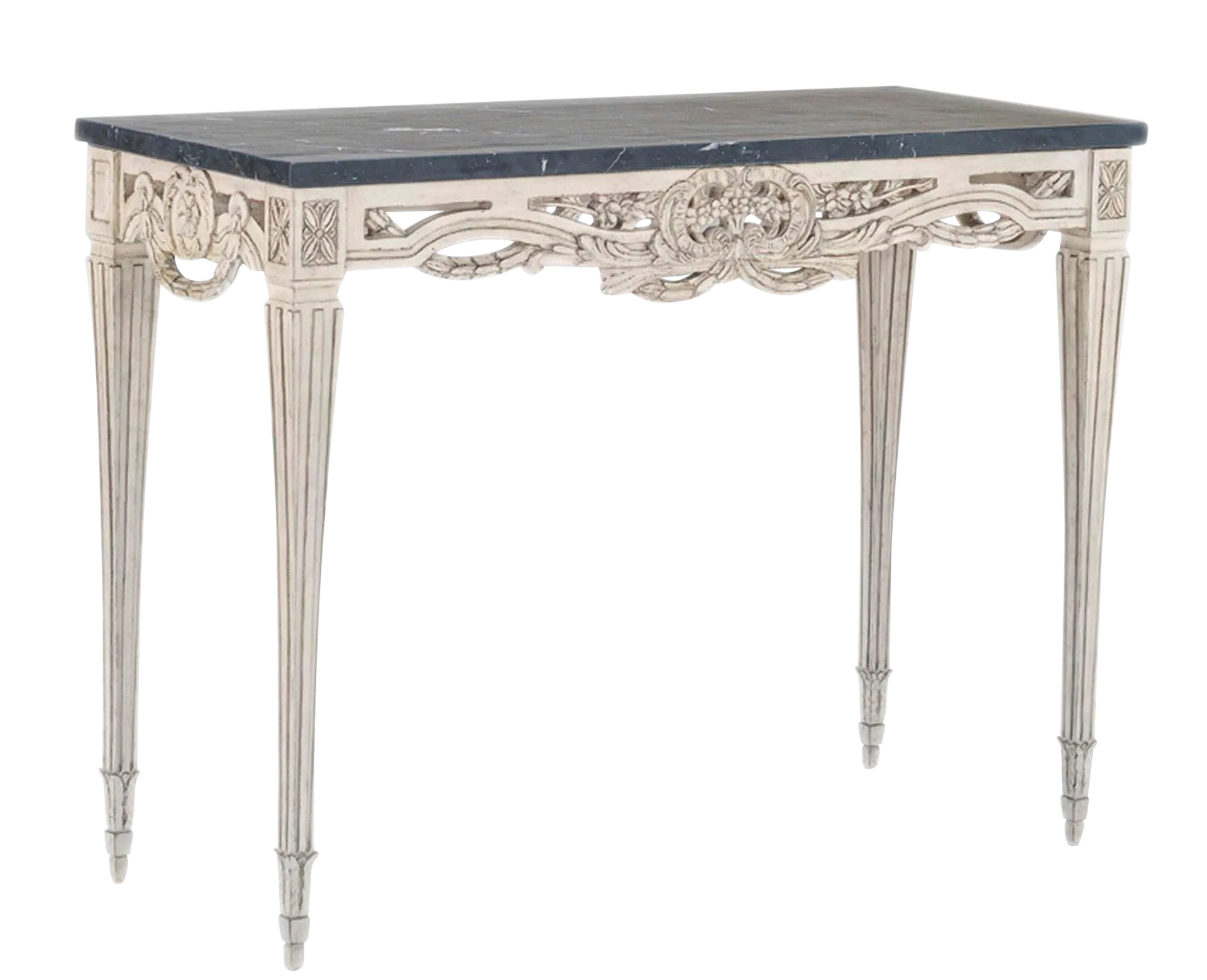 Swedish Pierced Rim Marble Top Console Table Chairish