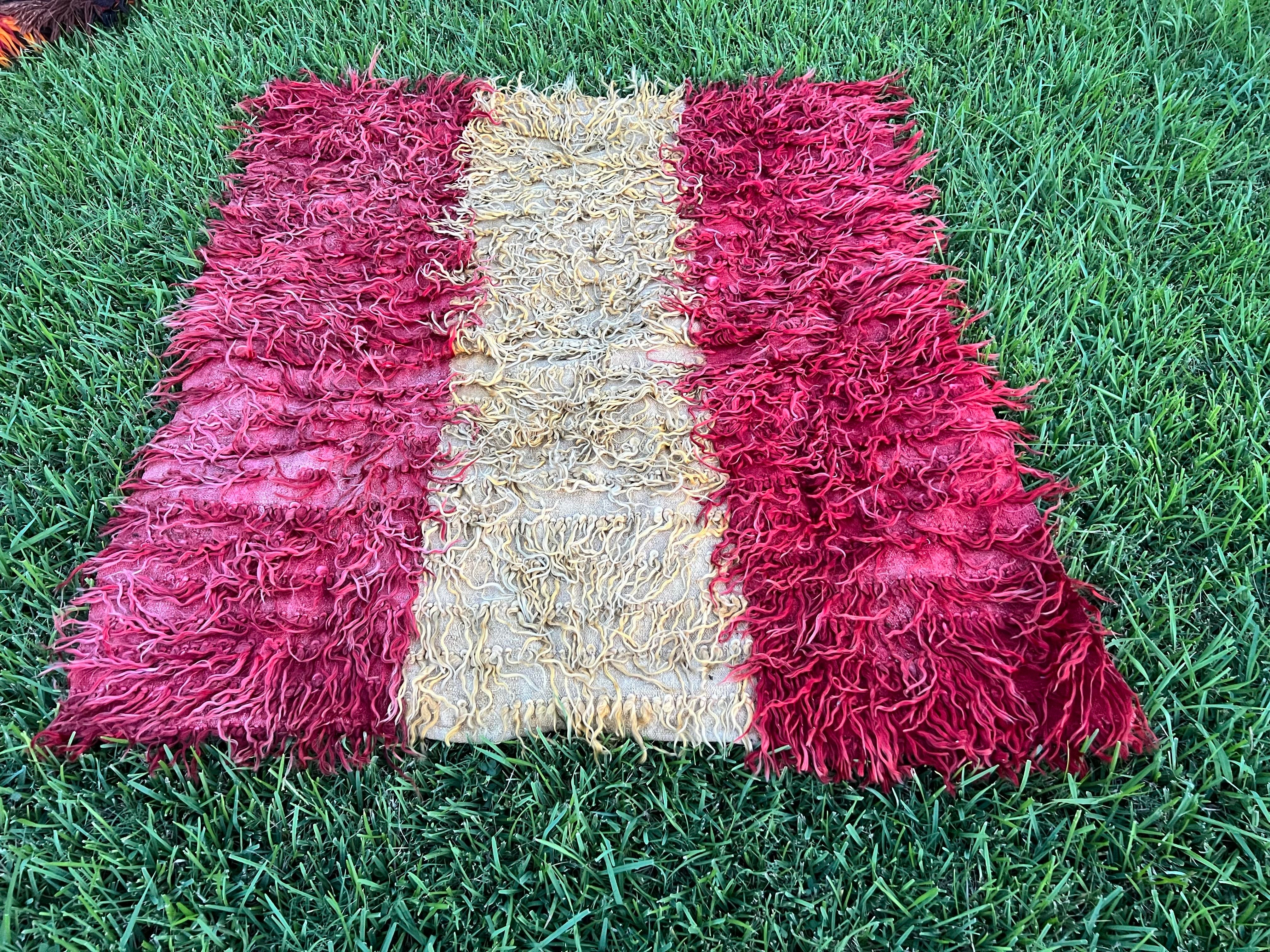 Vintage Anatolian Red Tulu Rug