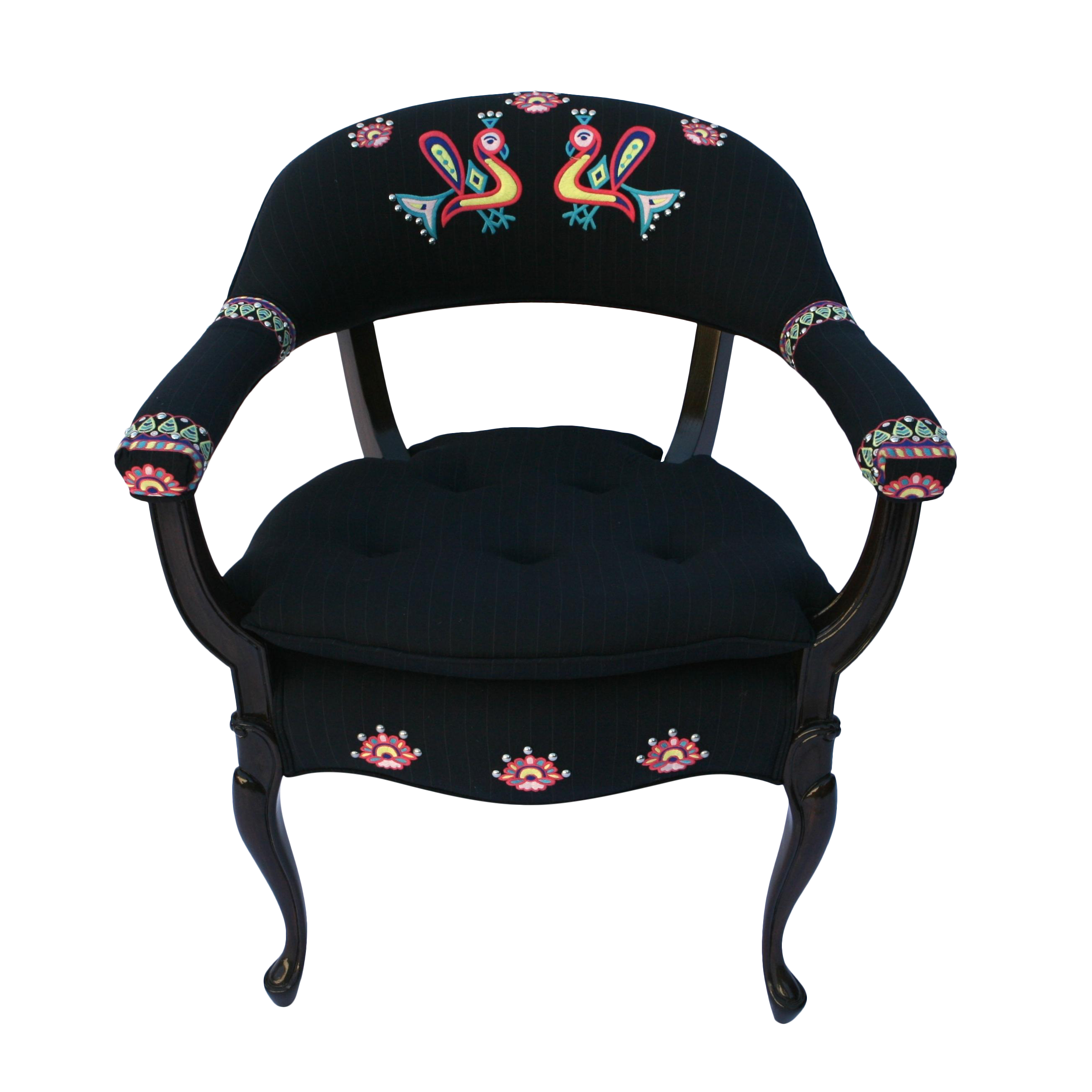 Hand Embroidered Union of Art Bird Chair Chairish