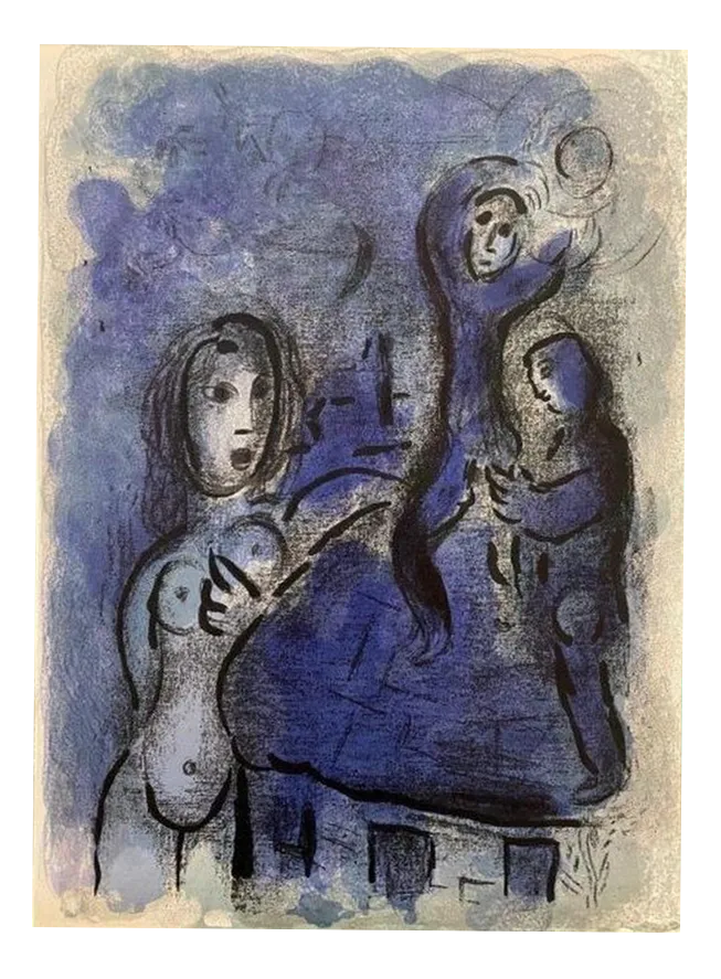 Marc Chagall, Rahab and the Spies of Jericho, 1960, Lithograph
