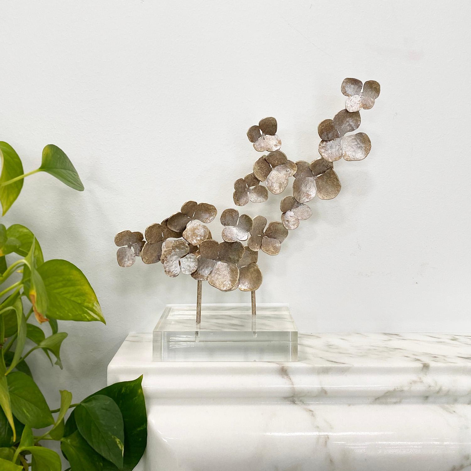 Aged Gold Flowers on Acrylic Accessory Acrylic
