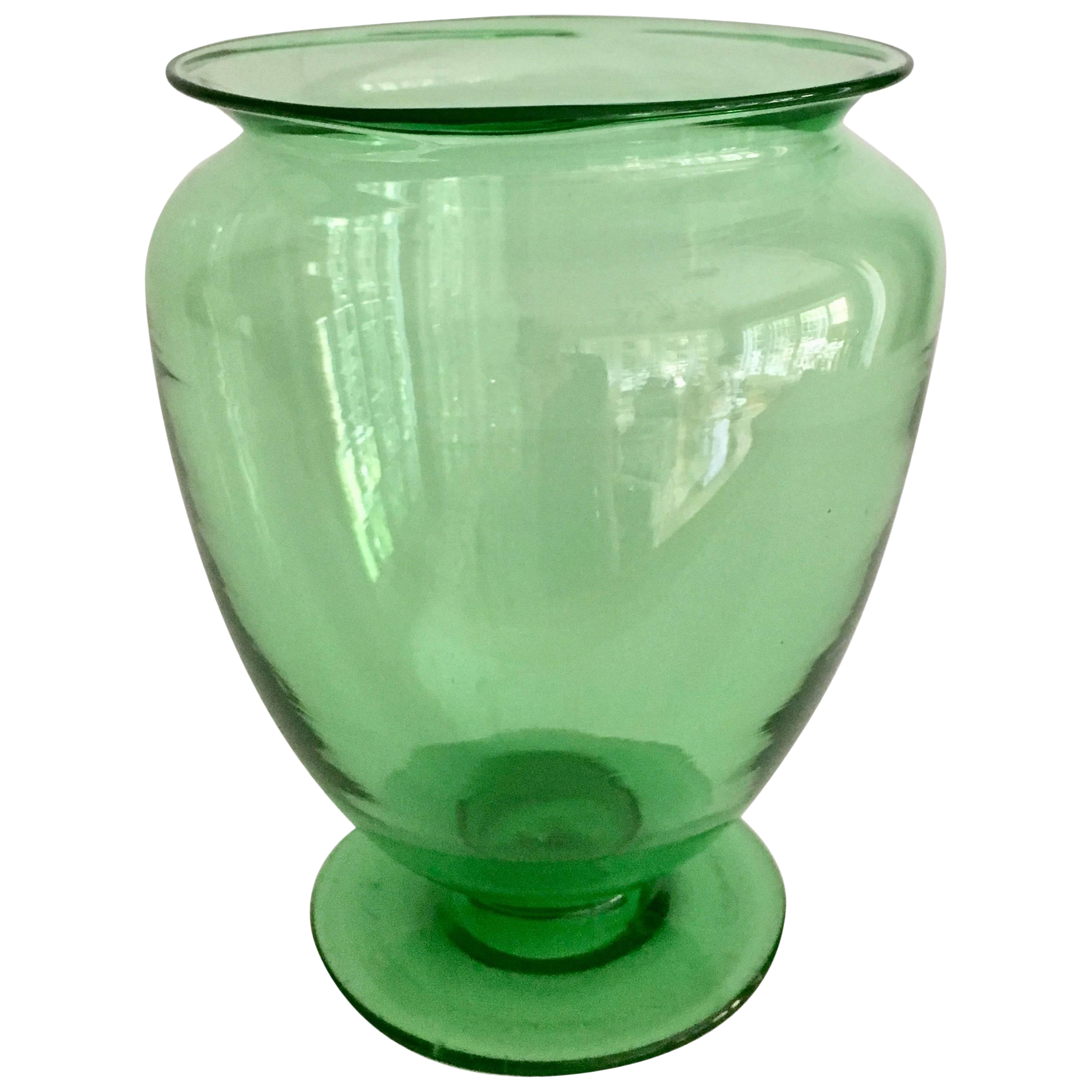Green Glass Vase After Steuben Chairish