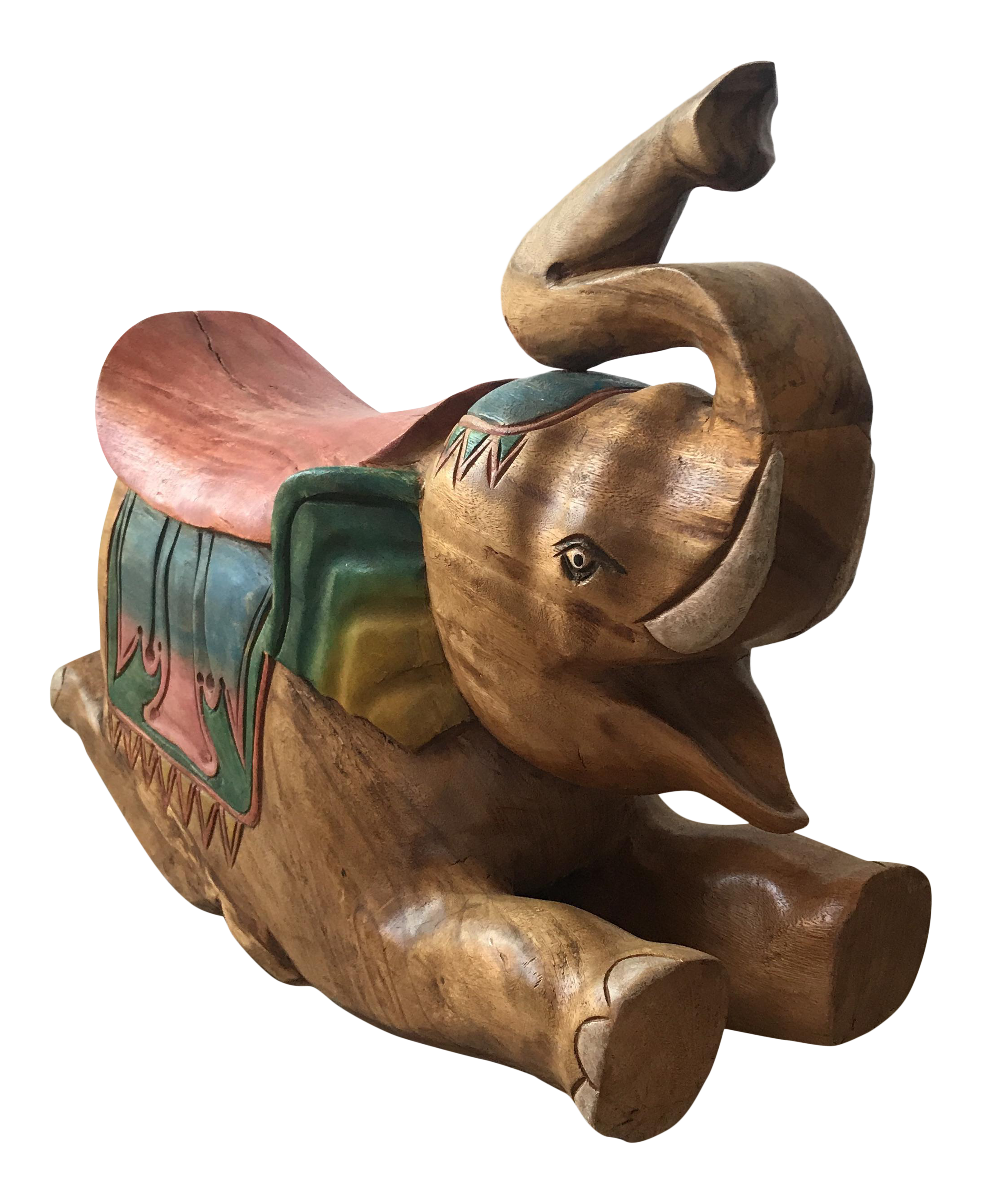 vintage wooden rocking elephant