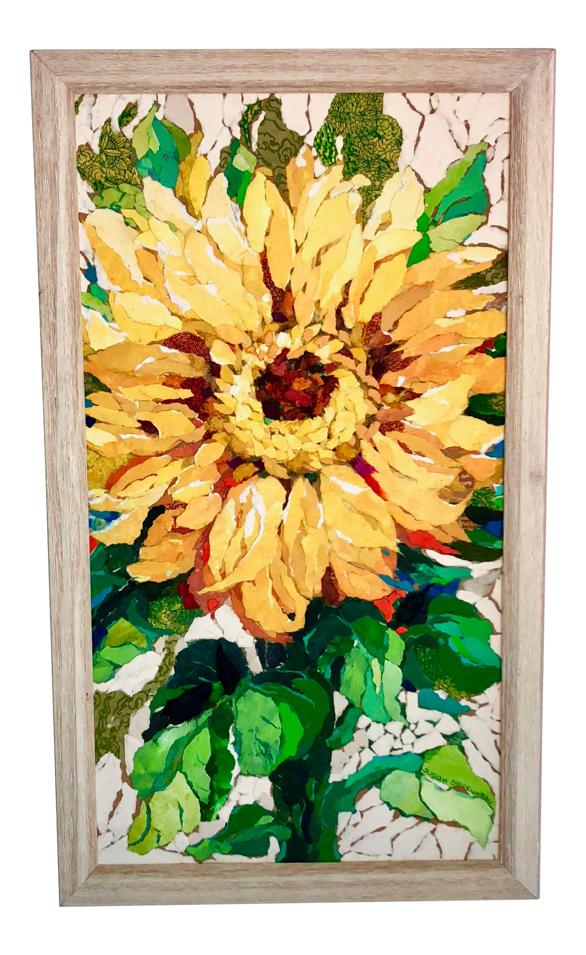 Acrylic Sunflower Painting On Wood