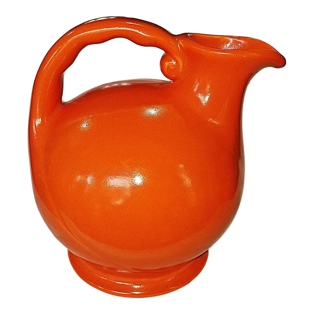 1950s Mid-Century Orange Pitcher by Metlox | Chairish