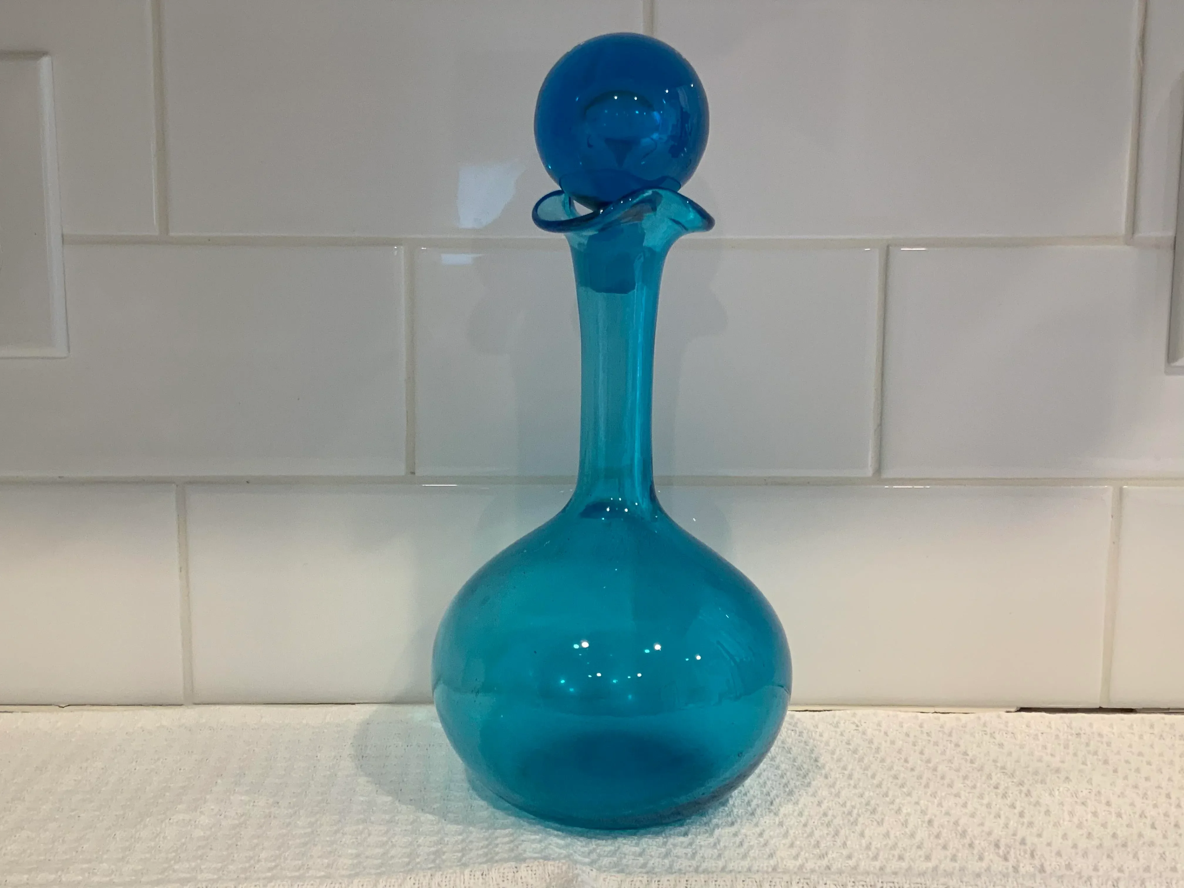 希少なヴィンテージ BLENKO ブレンコガラス 置物 手拭きガラスアメリカ雑貨 希少なヴィンテージ BLENKO ブレンコガラス 置物 手拭きガラス