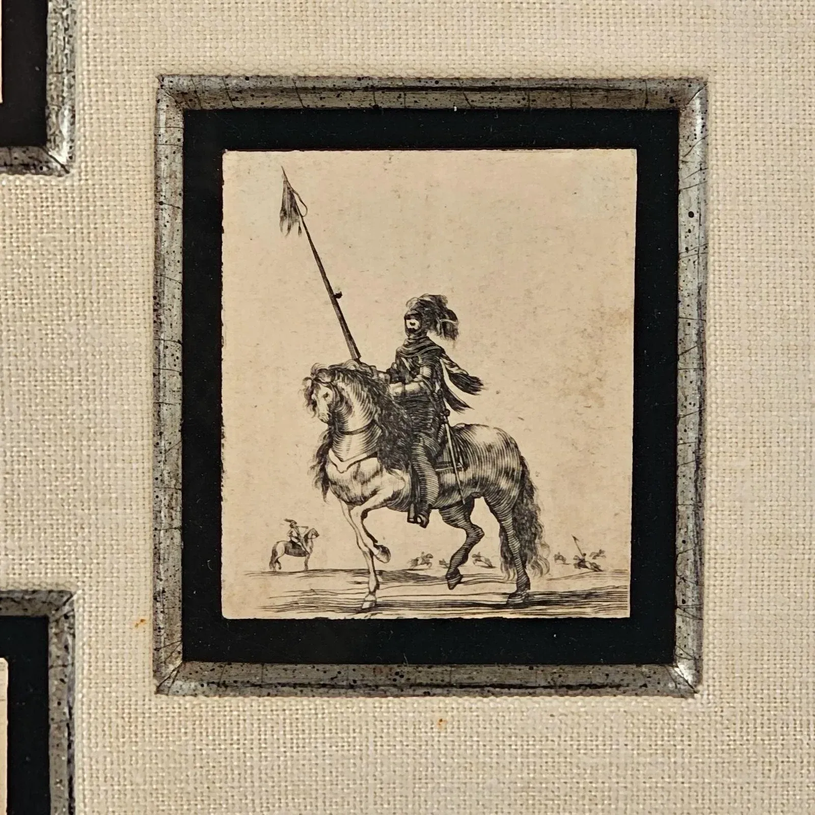 Three Miniature Drawings Framed as One, Italy Circa 1800