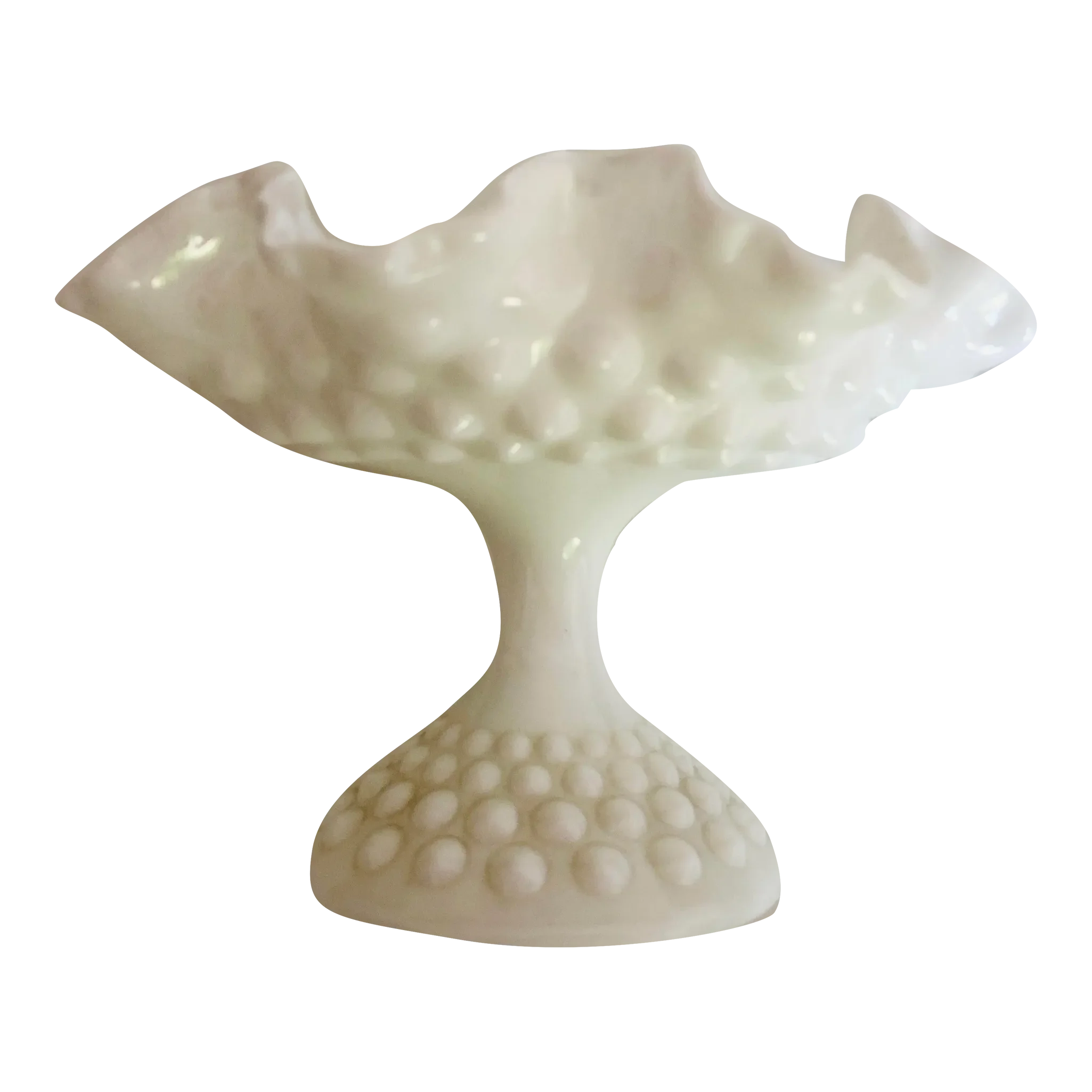 Vintage White Hobnail Milk Glass Compote
