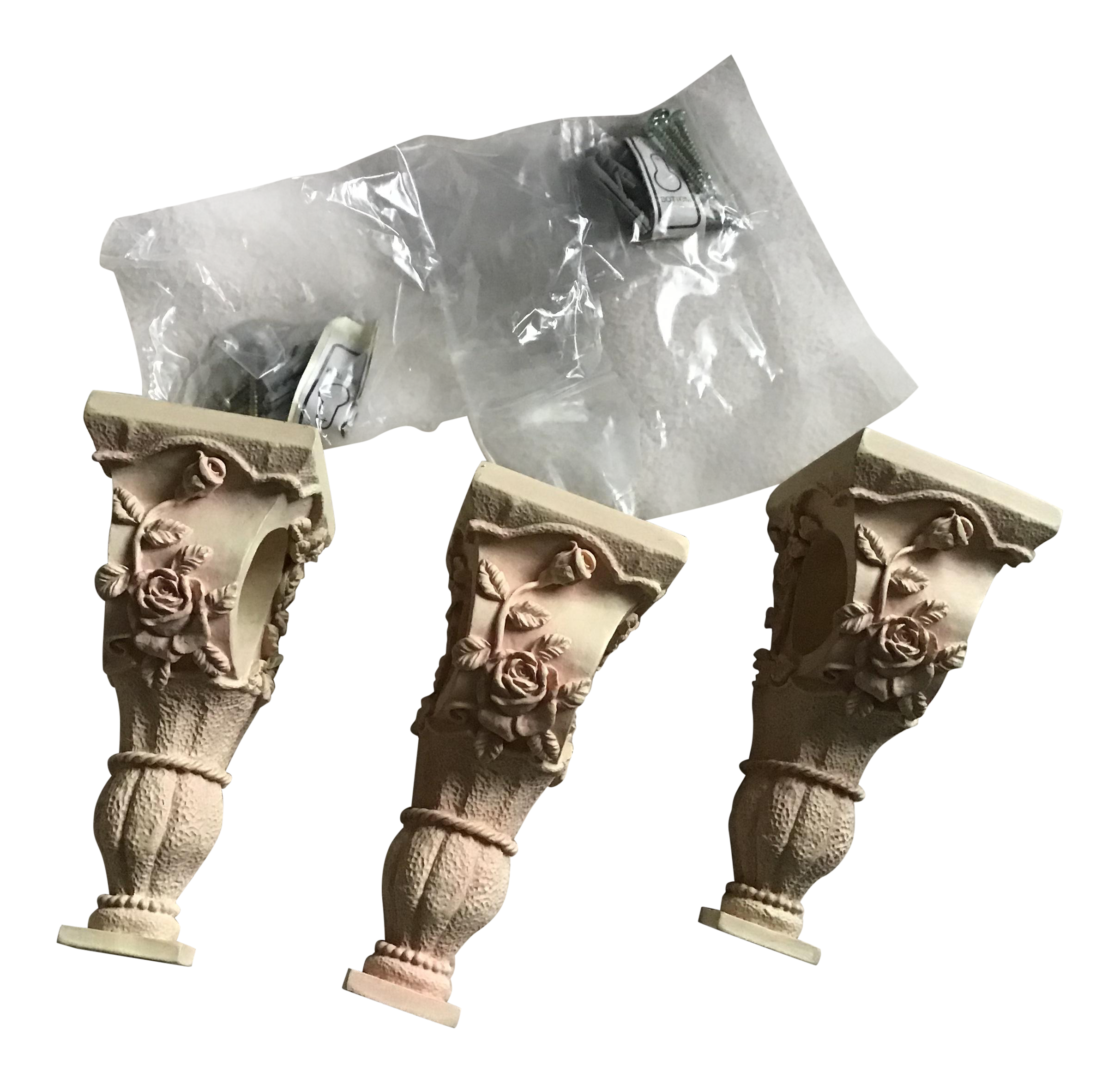 Vintage Style Decorative Ceramic Flower Curtain Rod Swag Holders