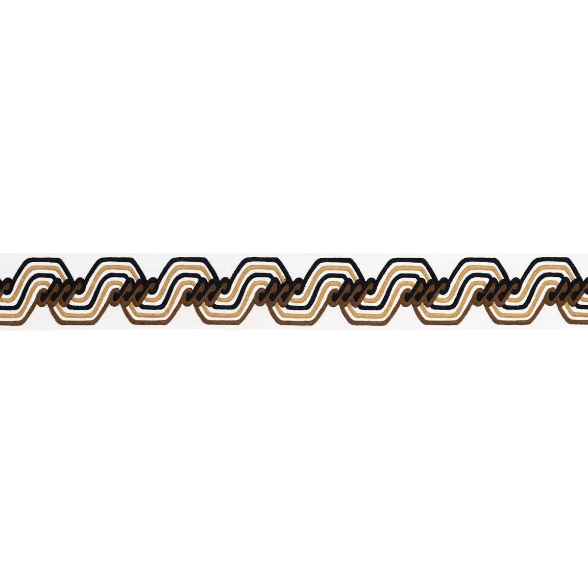 Schumacher The Twist Embroidered Tape in Brown