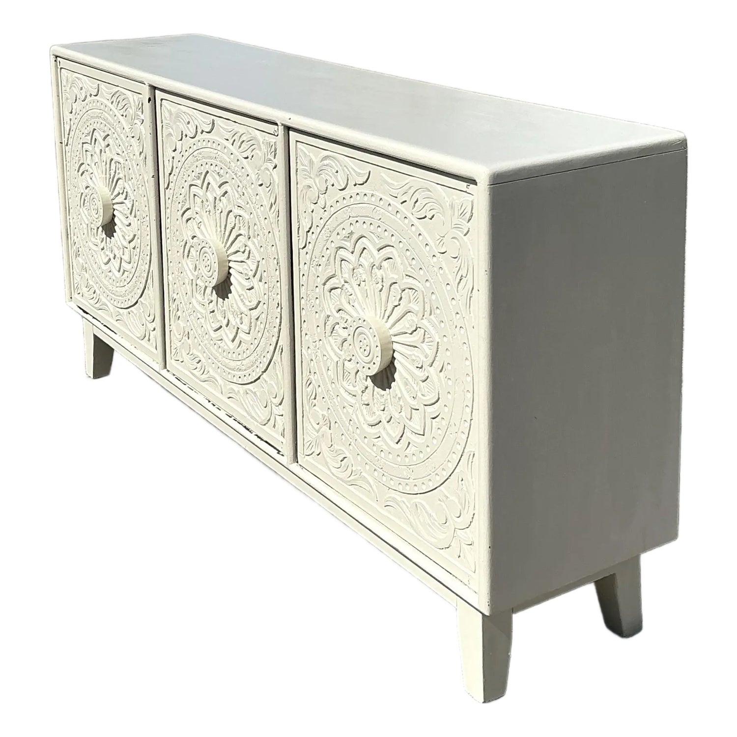 Vintage Hand Carved Credenza