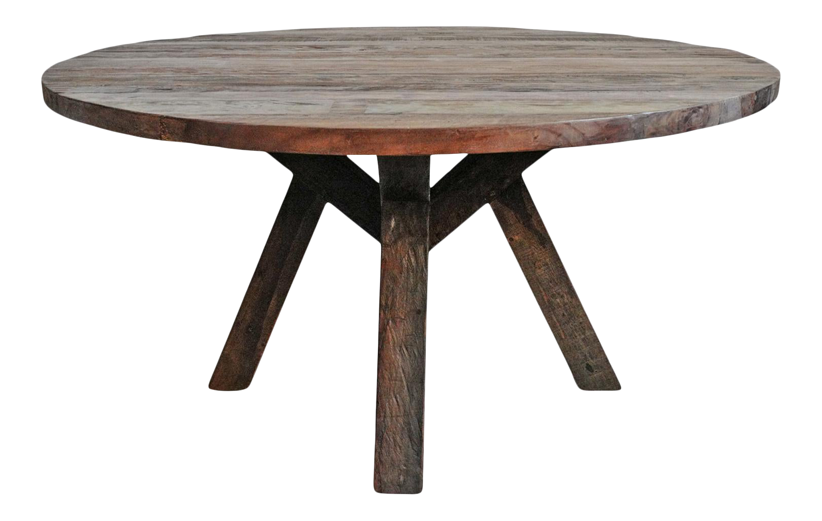 Reclaimed Wood Round Dining Table Chairish Reclaimed Wood Round Dining Table Chairish