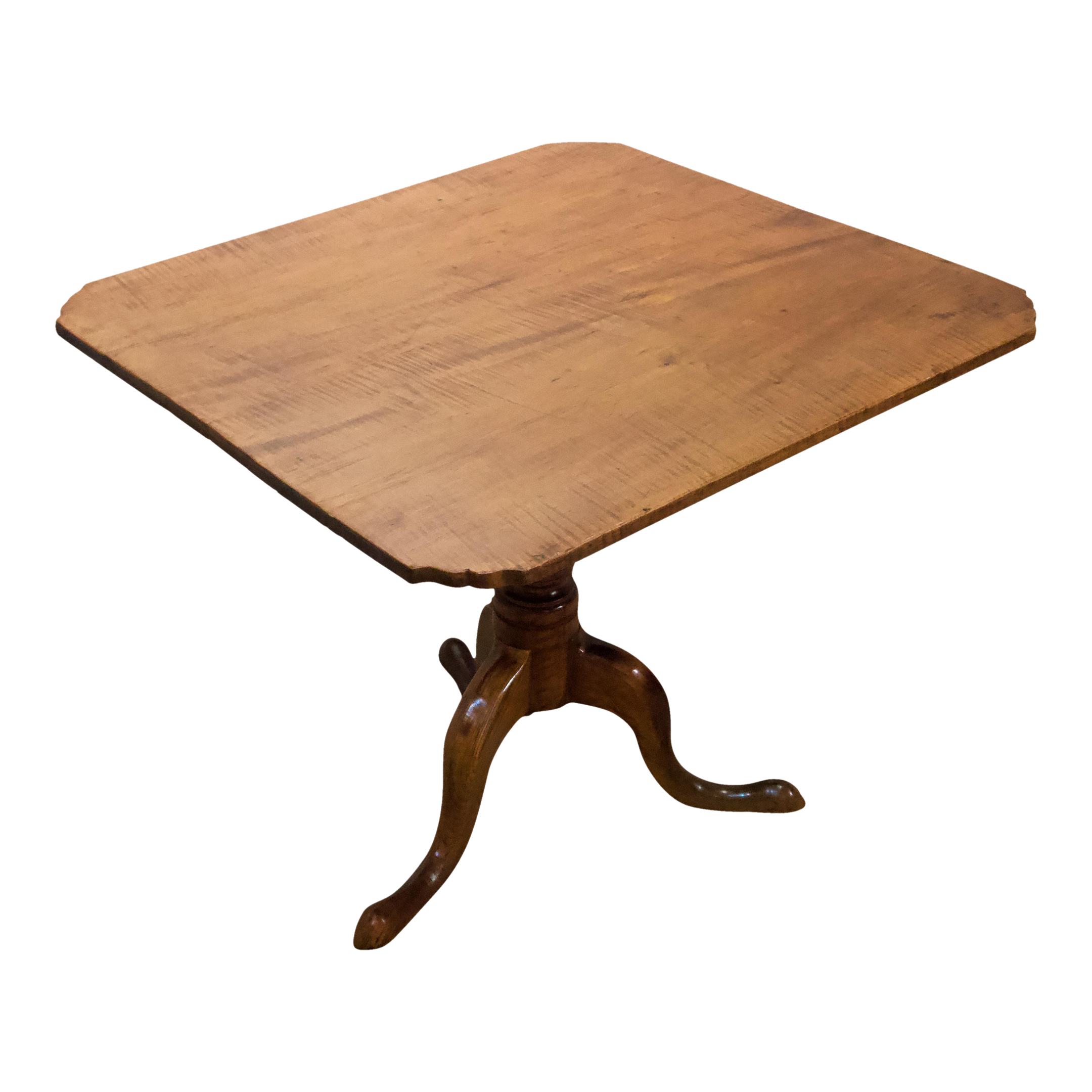 Antique American Federal Tiger Maple Tripod Table Chairish