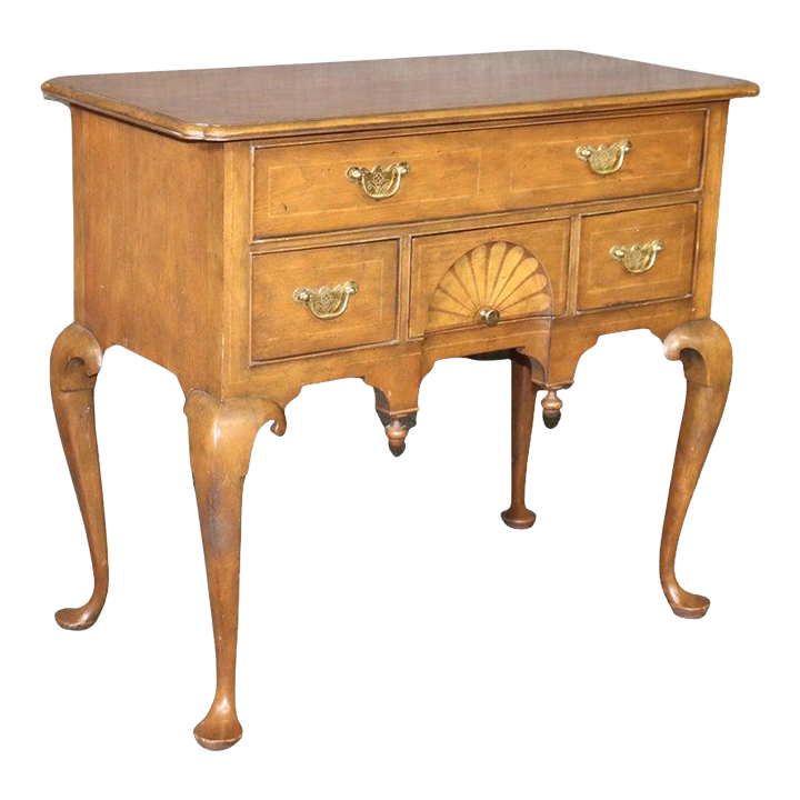 Baker Furniture Company Queen Anne Style Inlaid Cherry Lowboy