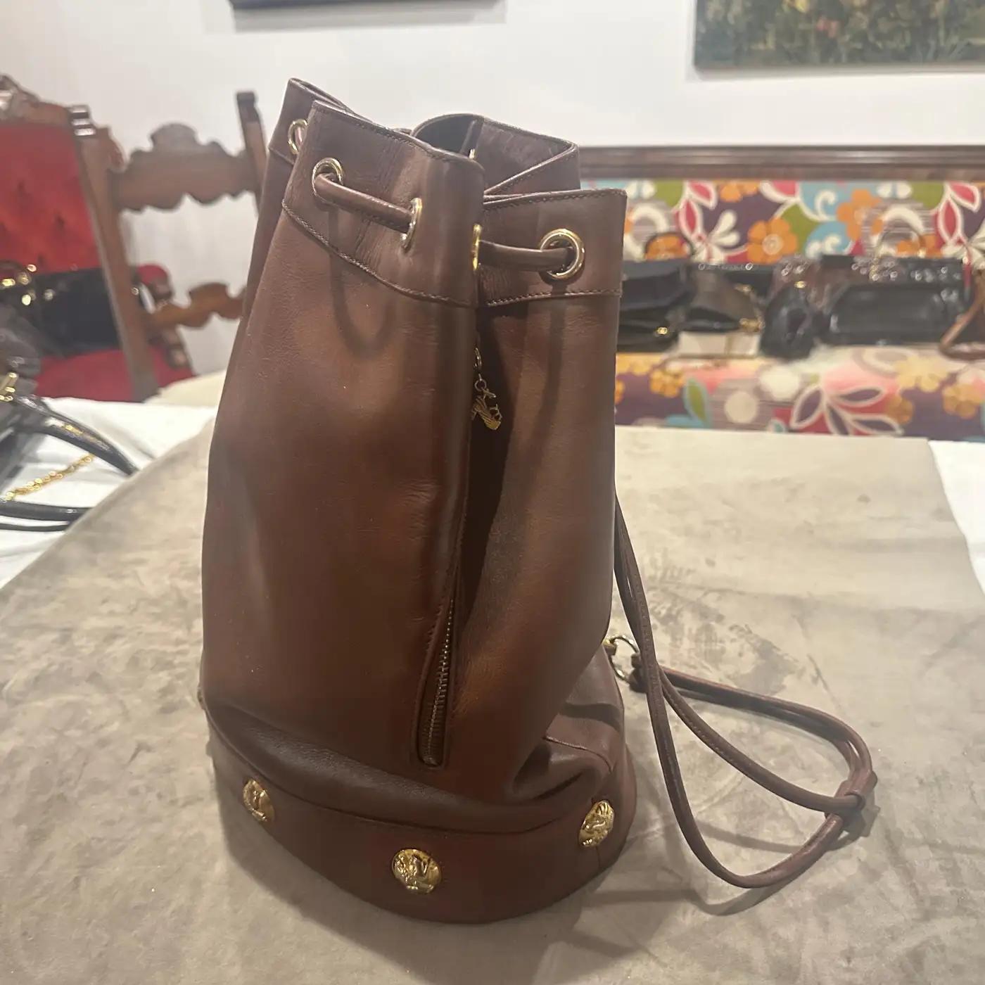 1980s leather backpack Vintage Gucci Bamboo Handle If you wish to use the Pre 1980s Iconic Cognac Brown Leather