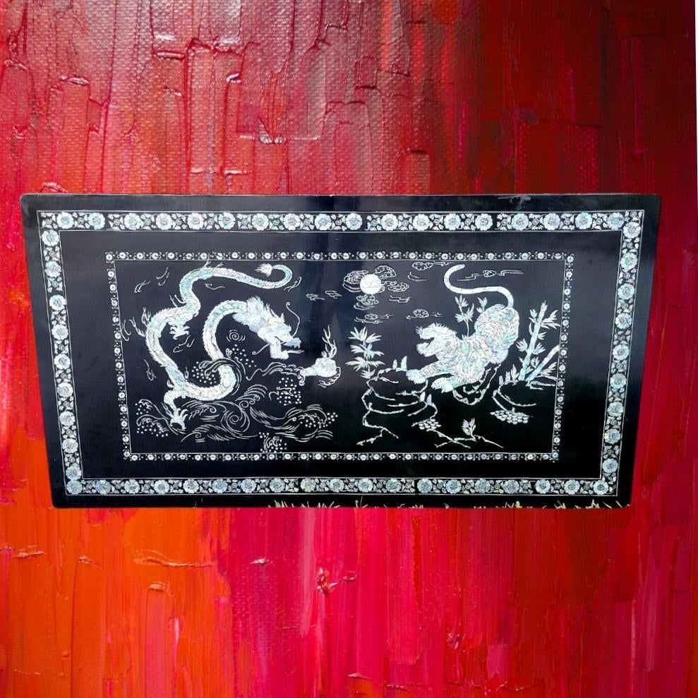 Monumental Sized Vintage Chinoiserie Chinese Mother of Pearl