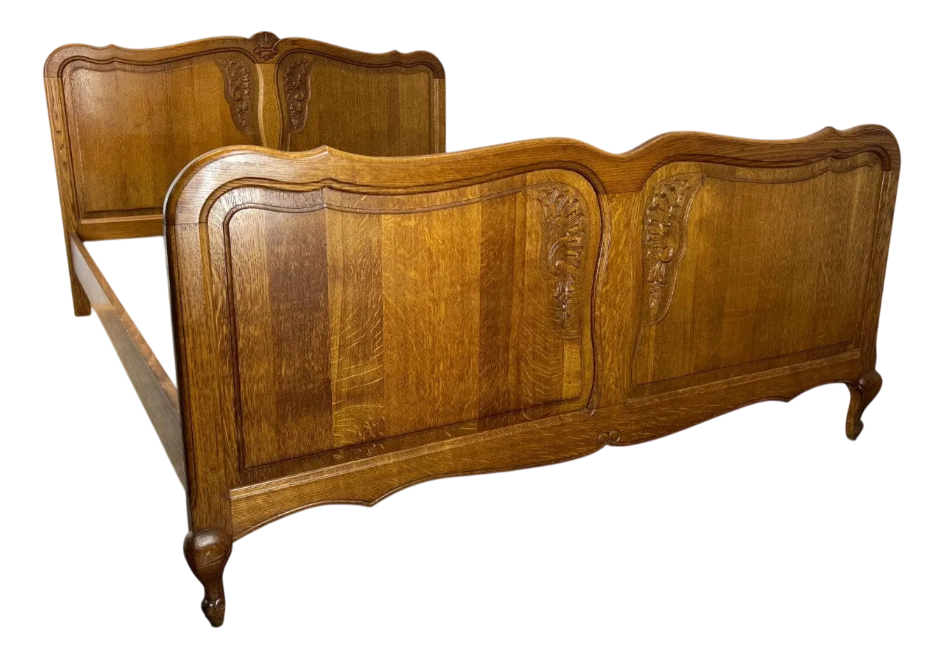 Vintage French Oak Double Bed