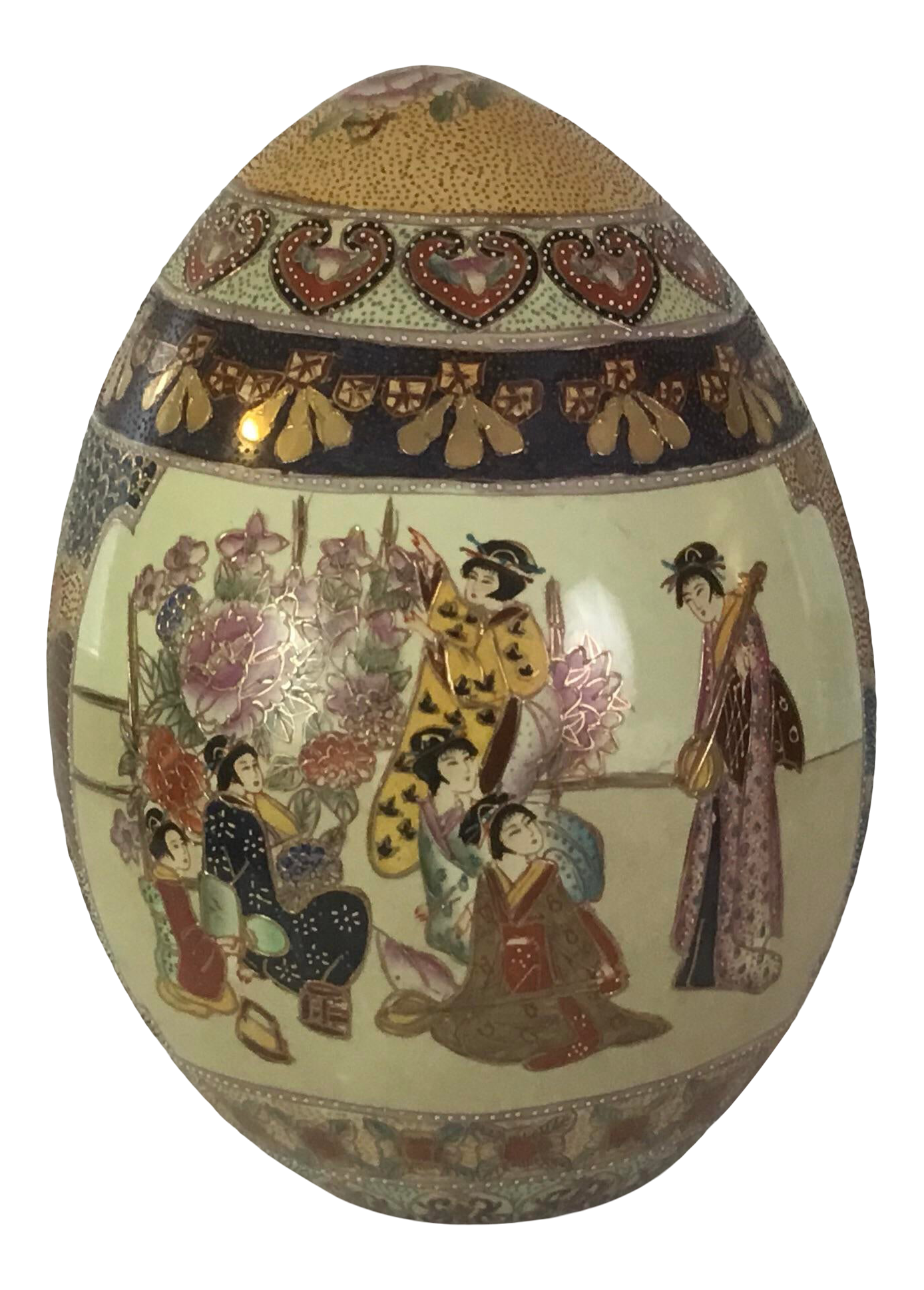 1900s Royal Satsuma Hand Painted Earthenware Egg Chairish