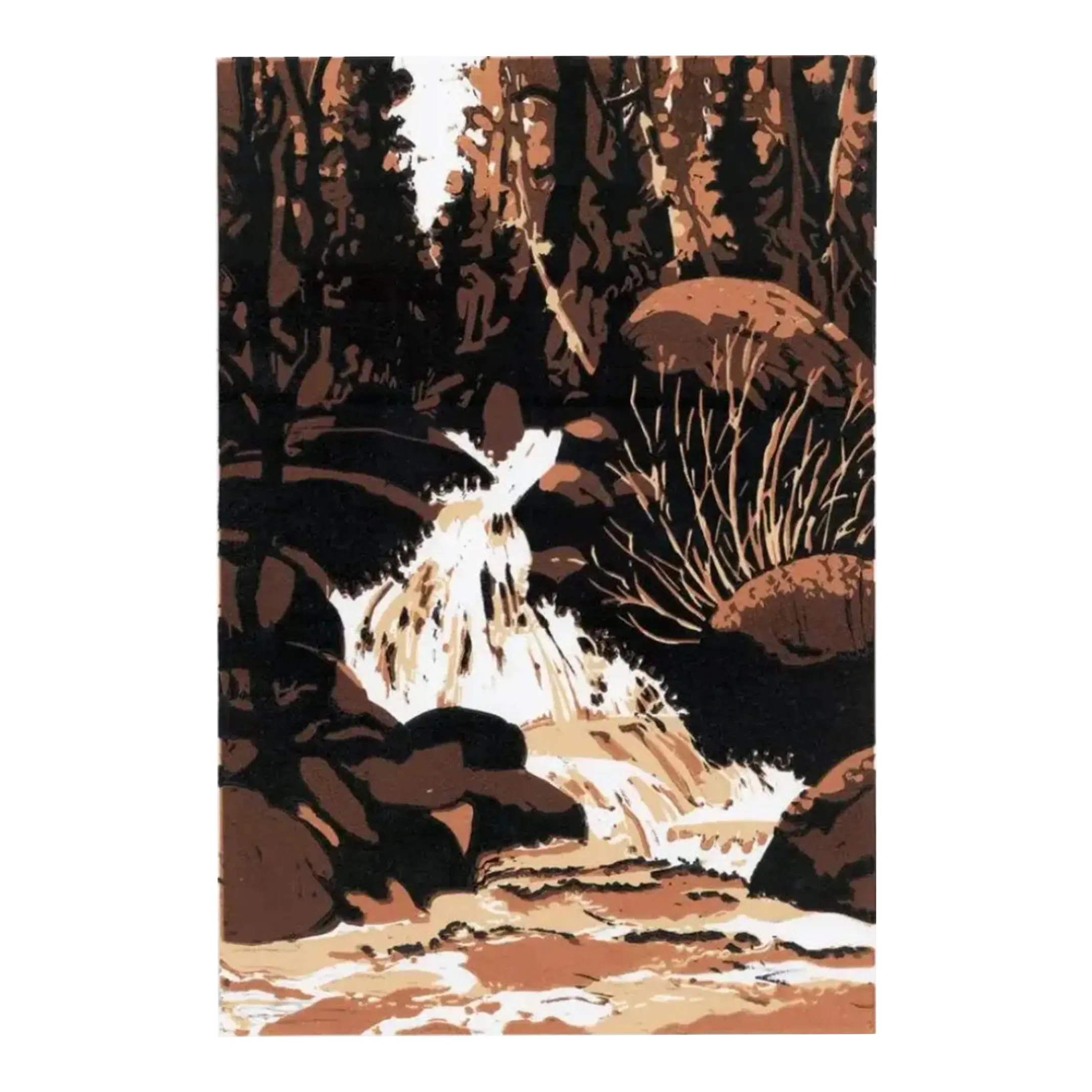 2005 Ginnie Madsen Fish Creek Landscape Relief Print