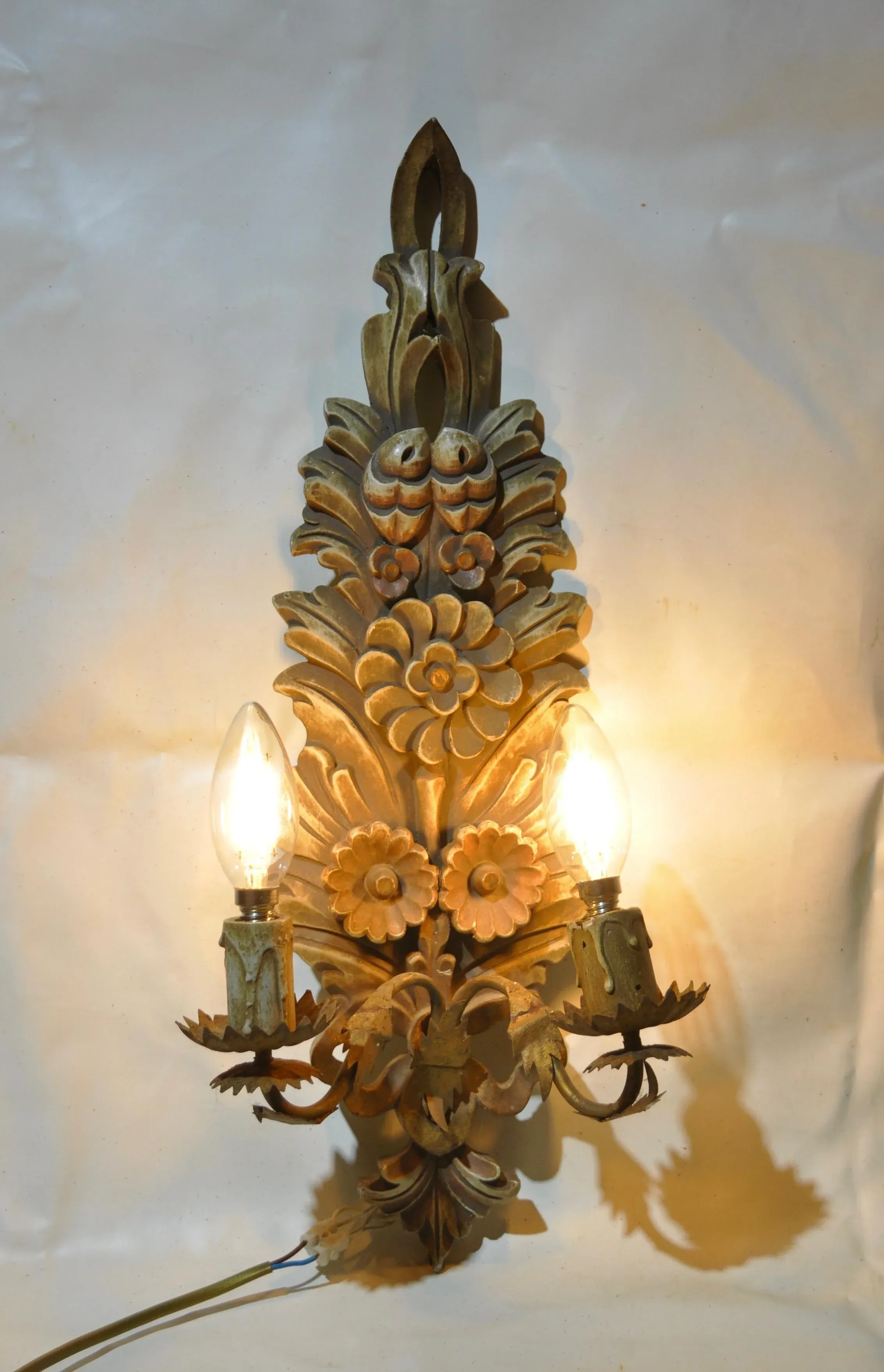 Polychrome and Wood Sconce, 1960s