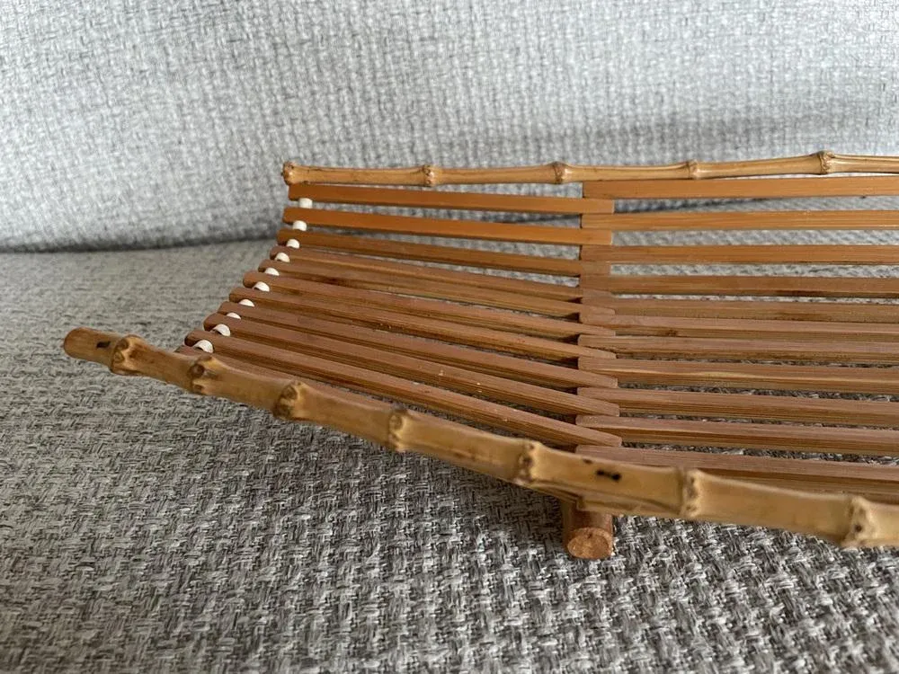 Vintage Bamboo Basket, 1970s