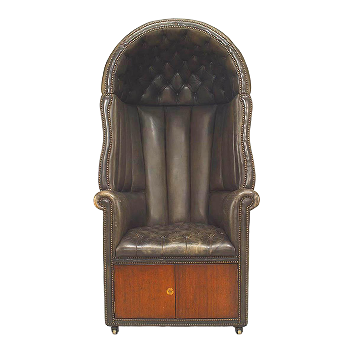 English Green Leather Arm Chair Chairish