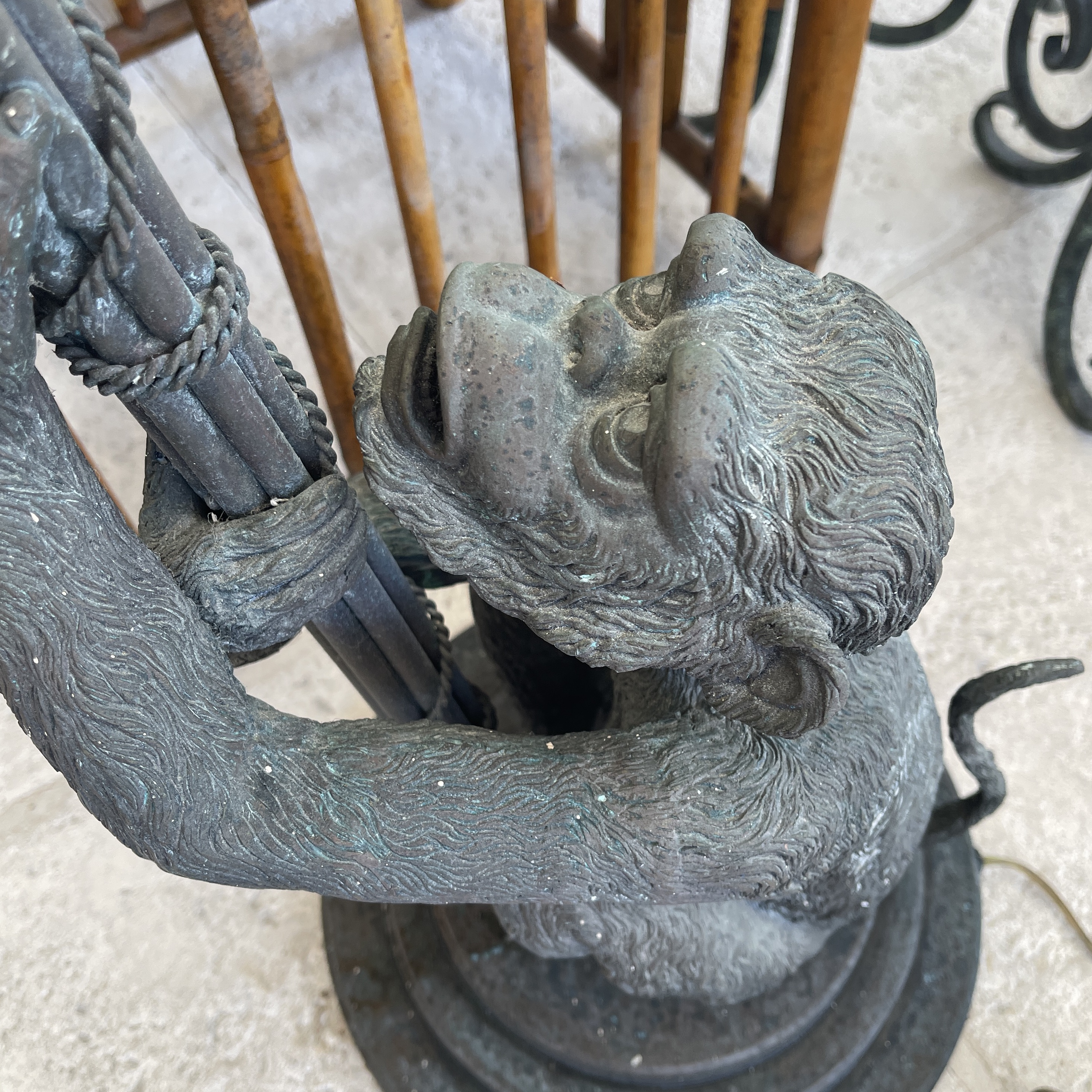 Maitland Smith Vintage Bronze Monkey Floor Lamp | Chairish