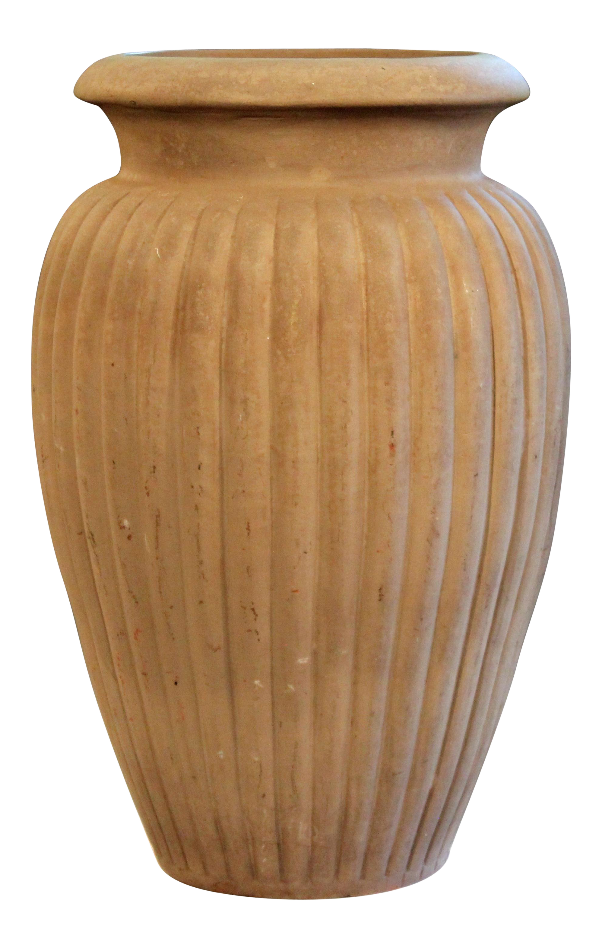 Large Matt Brown Art Deco Peters And Reed Lobed Pottery Floor Jar