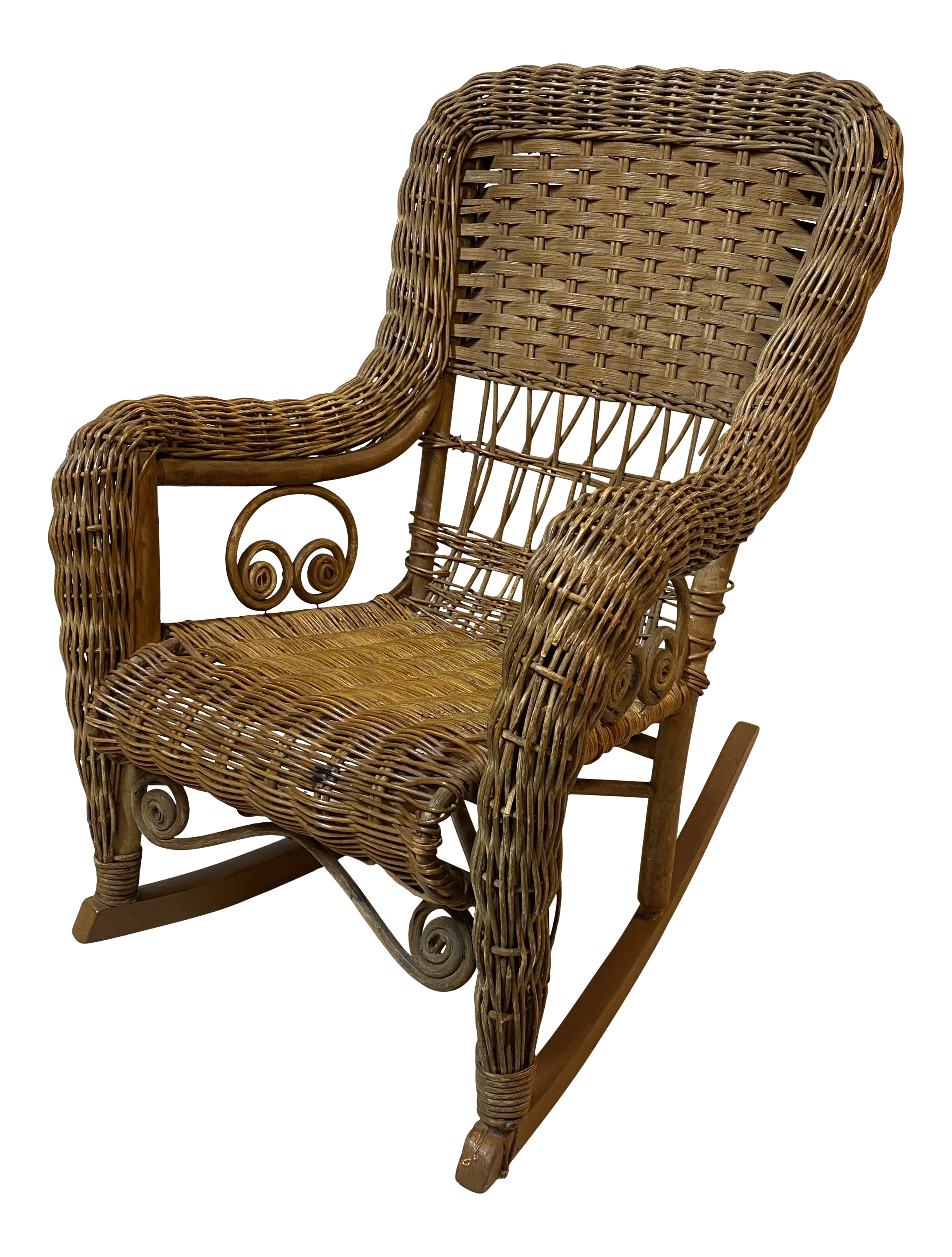 Late 19th Century Victorian Wicker Children S Rocking Chair Chairish