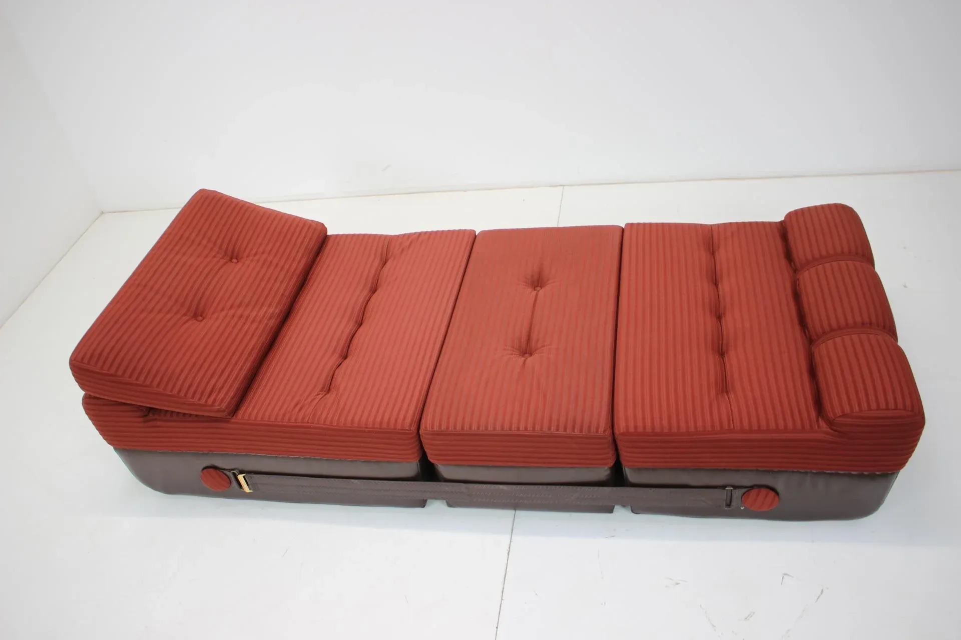 Set of Mid-Century Folding Armchair & Footstool, 1970s